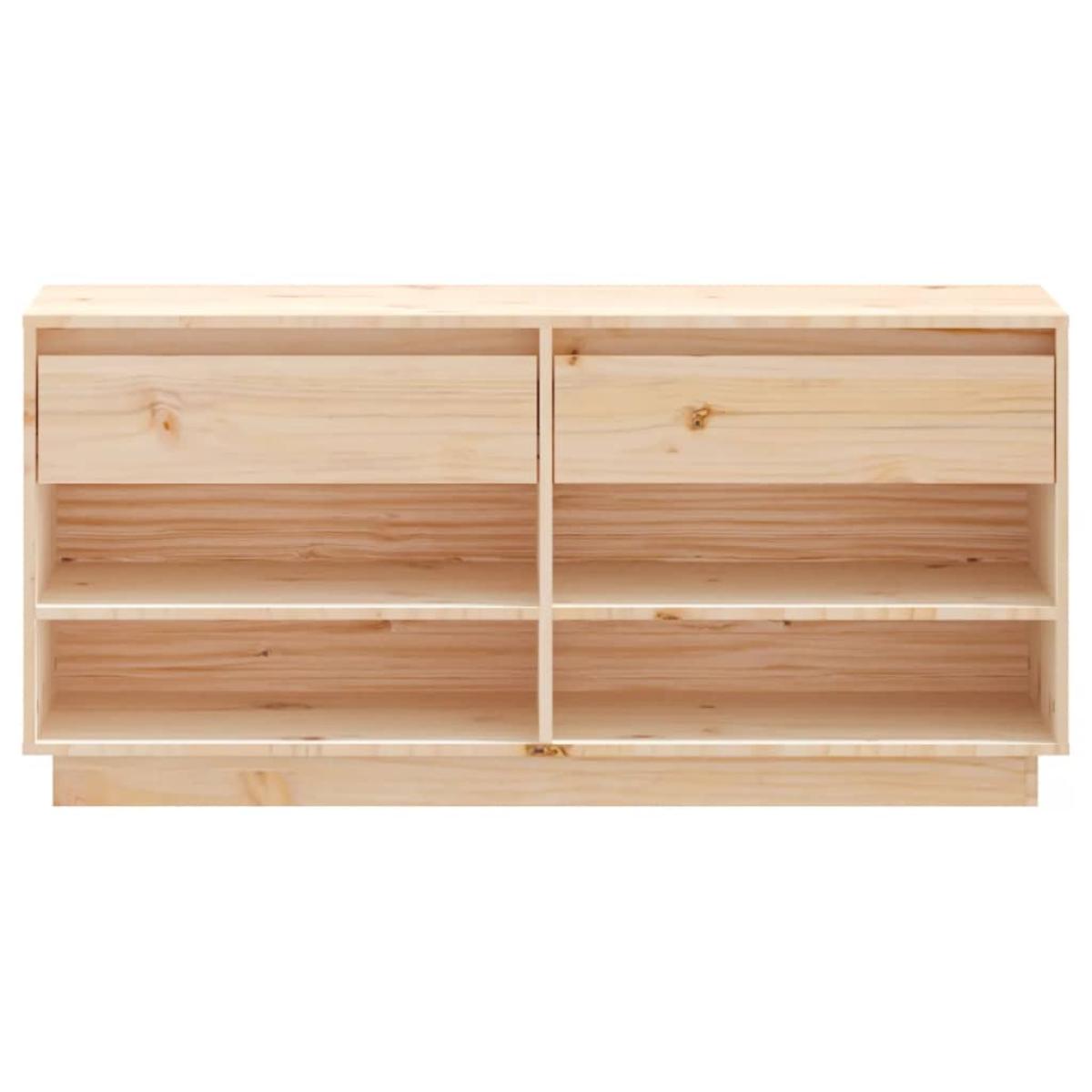 Mueble zapatero de madera maciza de pino 110x34x52 cm