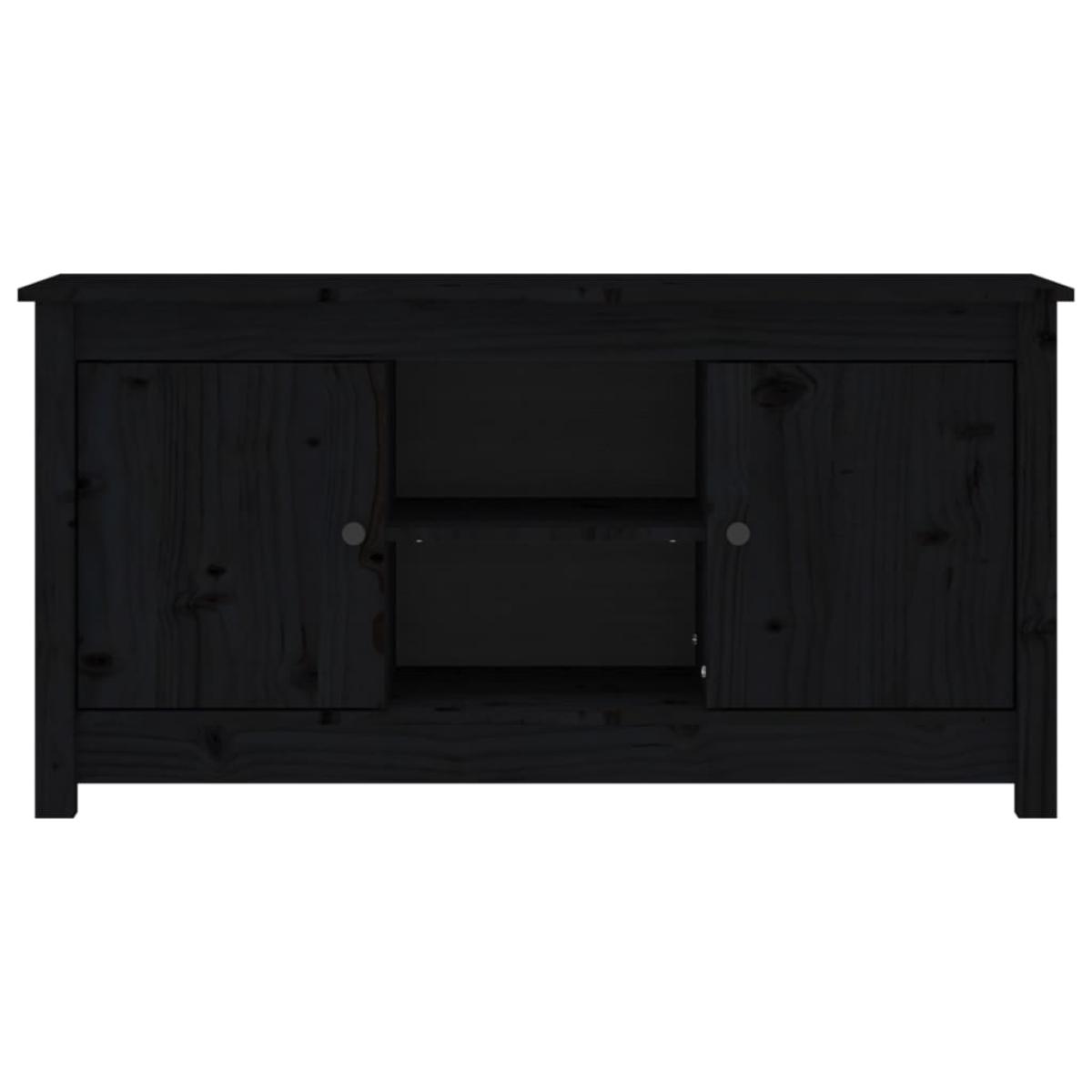 Mueble de TV de madera maciza de pino negro 103x36,5x52 cm