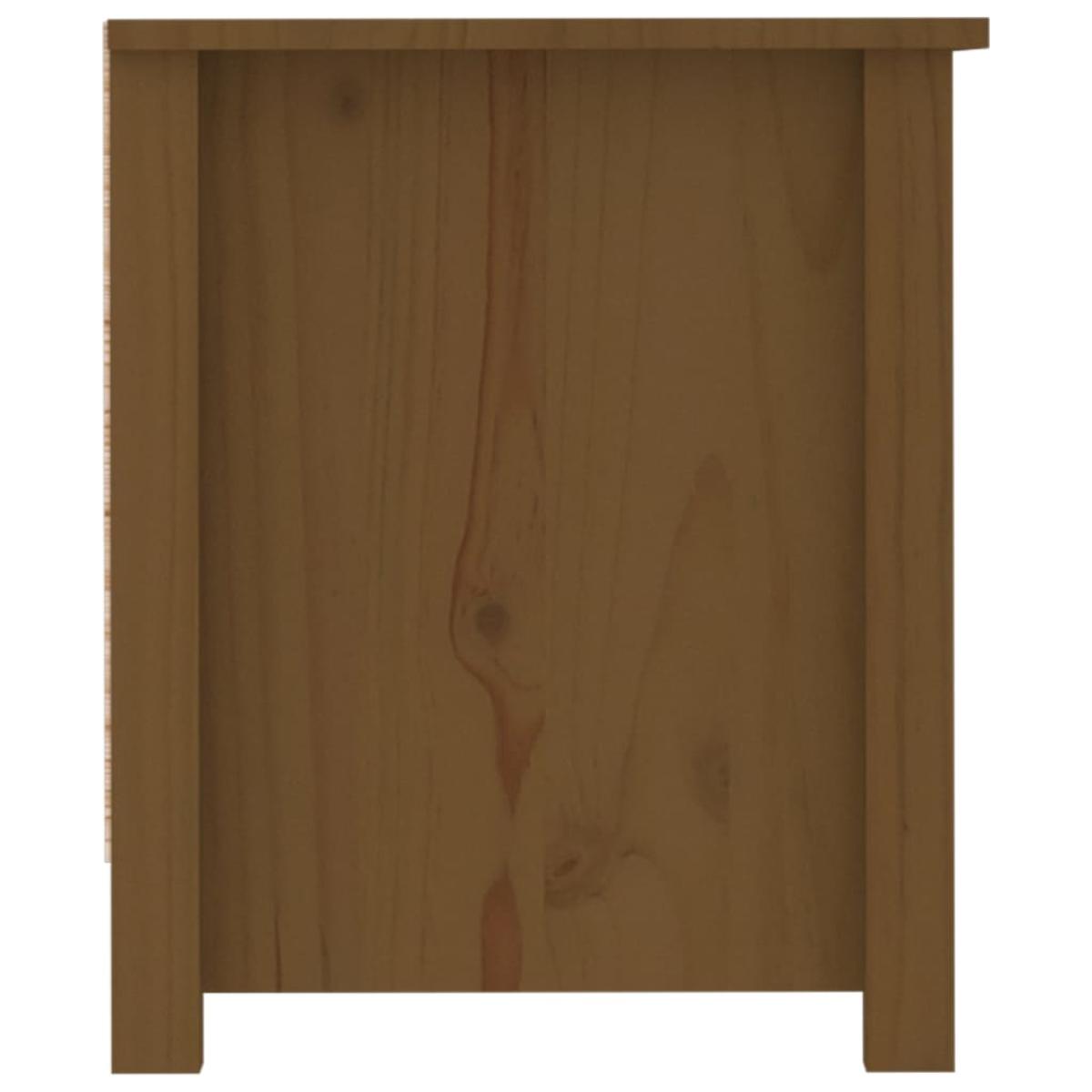 Armario zapatero madera maciza pino marrón miel 110x38x45,5cm