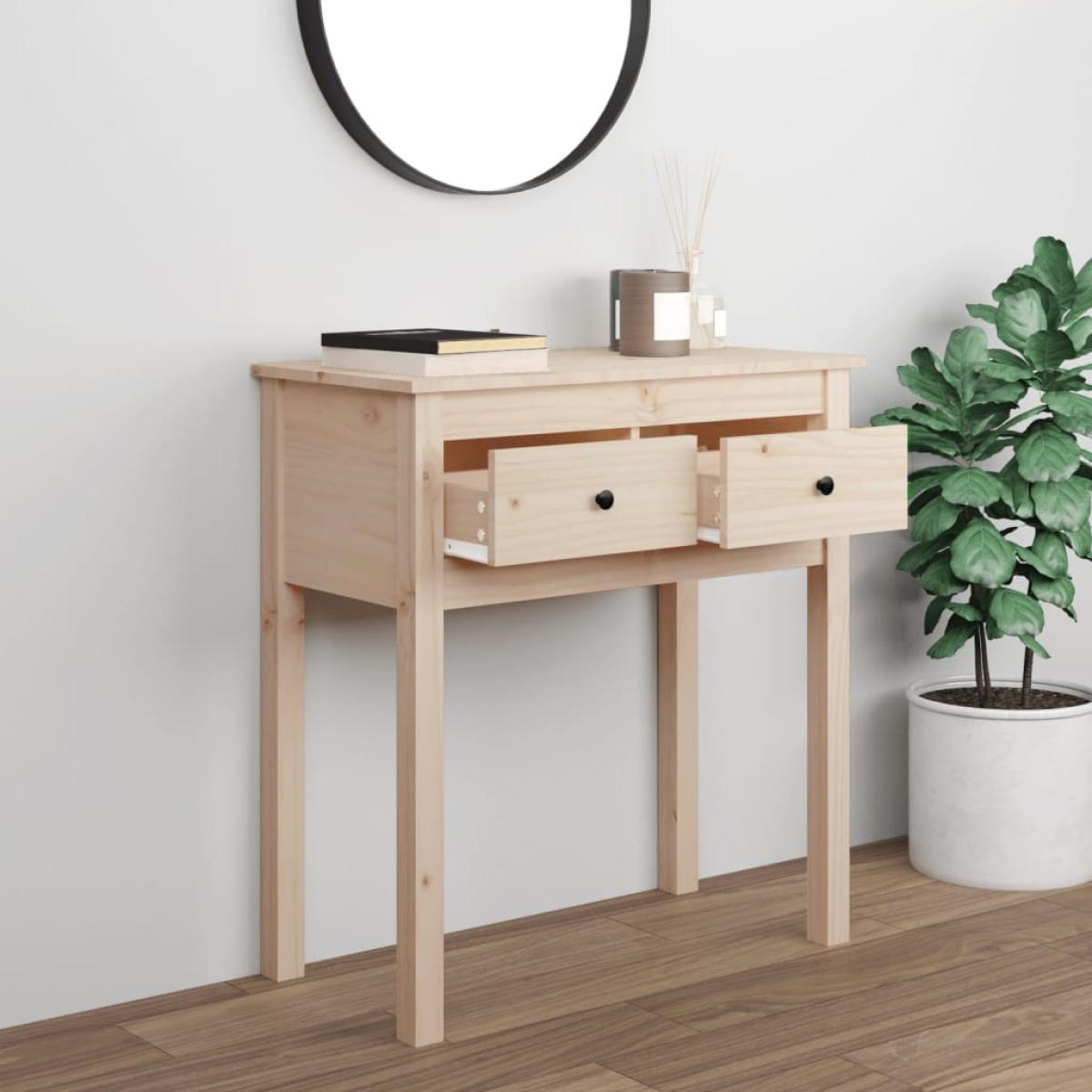 Mesa consola madera maciza de pino 70x35x75 cm