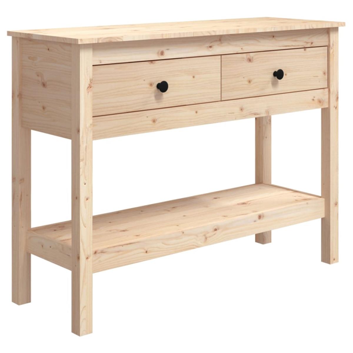 Mesa consola madera maciza de pino 100x35x75 cm