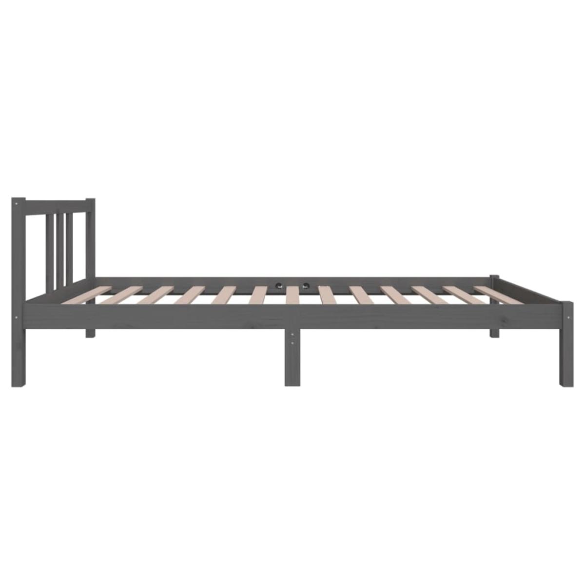 Estructura de cama madera maciza gris 90x200 cm