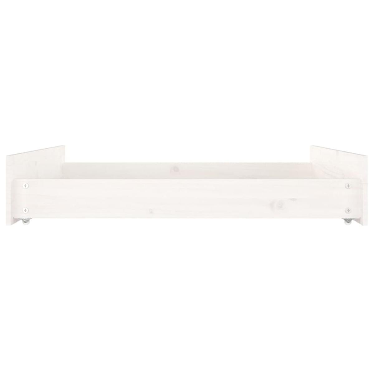 Cajones de cama 2 unidades madera maciza de pino blanco