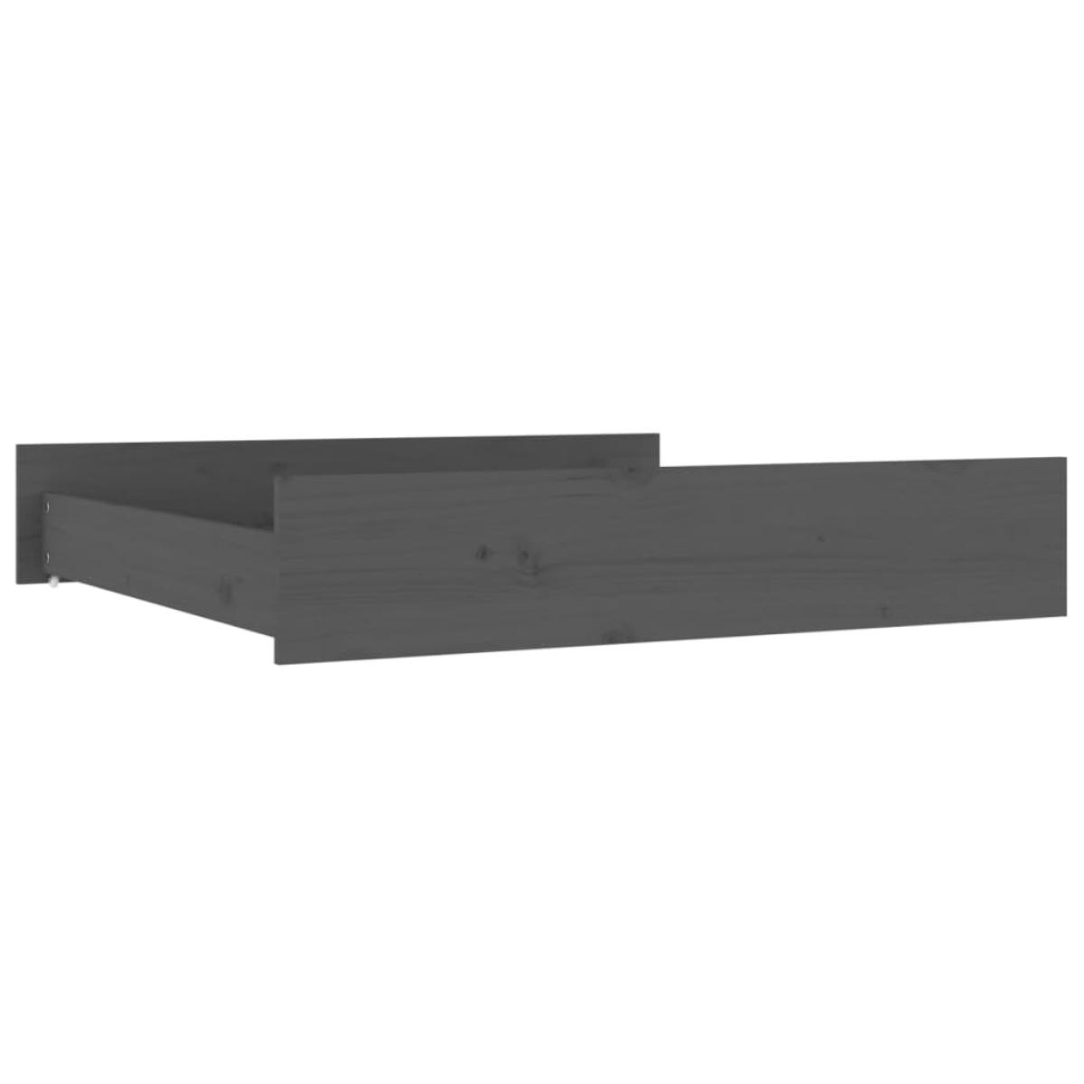 Cajones de cama 2 unidades madera maciza de pino gris