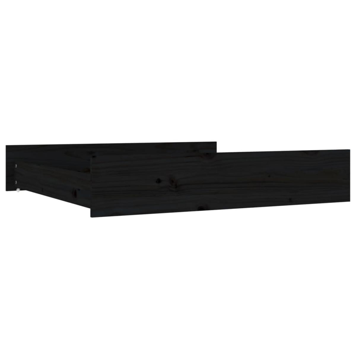 Cajones de cama 2 unidades madera maciza de pino negro