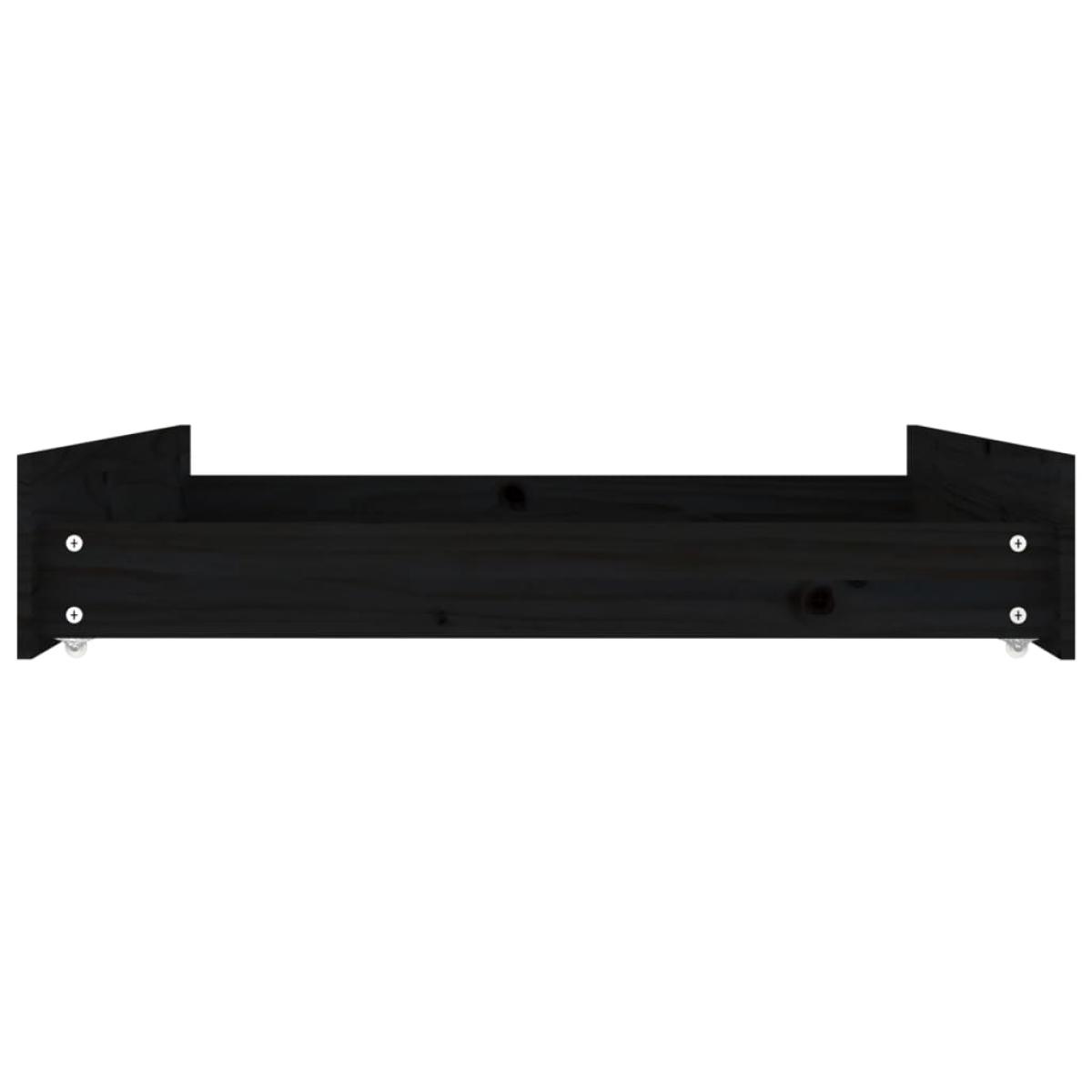 Cajones de cama 2 unidades madera maciza de pino negro