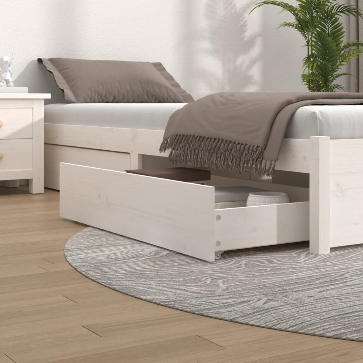Cajones de cama 4 unidades madera maciza de pino blanco