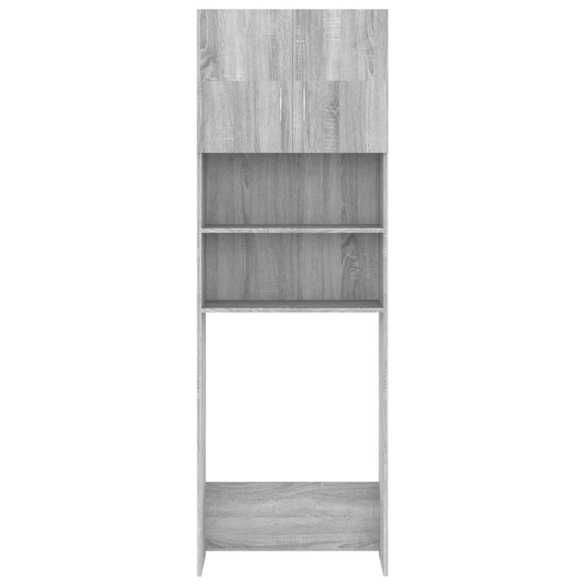 Armario de lavadora gris Sonoma 64x25,5x190 cm