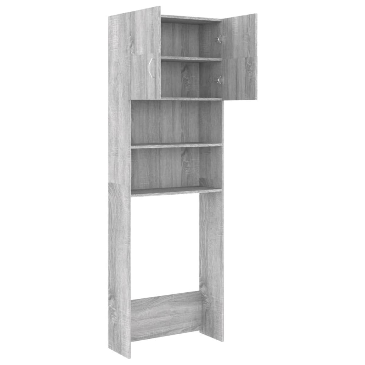 Armario de lavadora gris Sonoma 64x25,5x190 cm