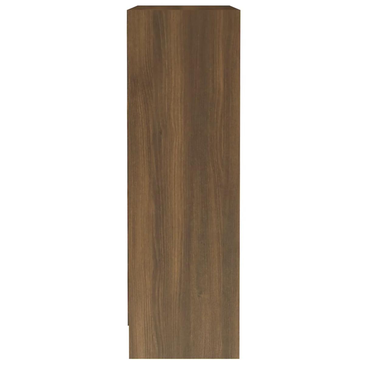Estantería de madera contrachapada roble marrón 60x24x74,5 cm