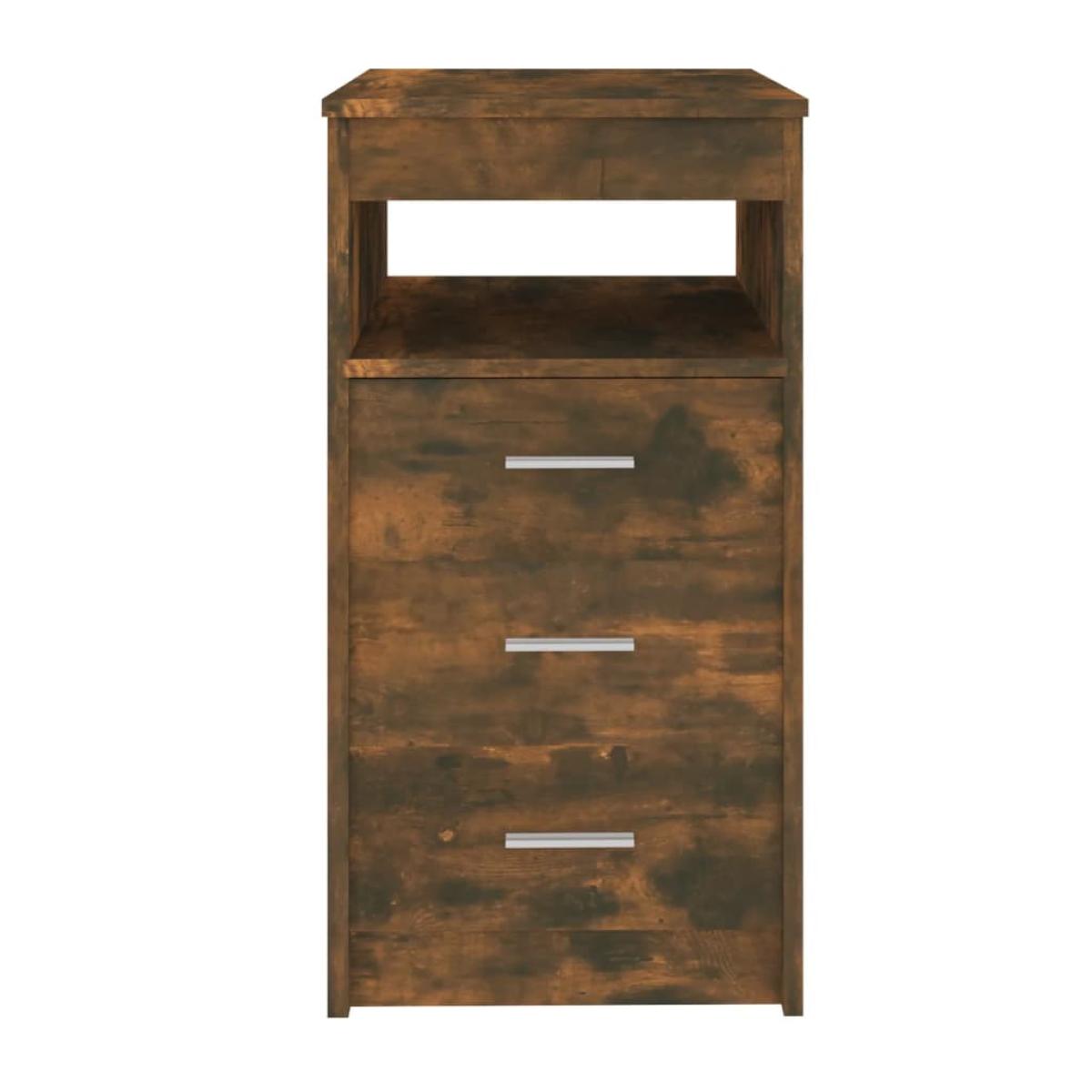 Cajonera de madera contrachapada color roble ahumado 40x50x76cm