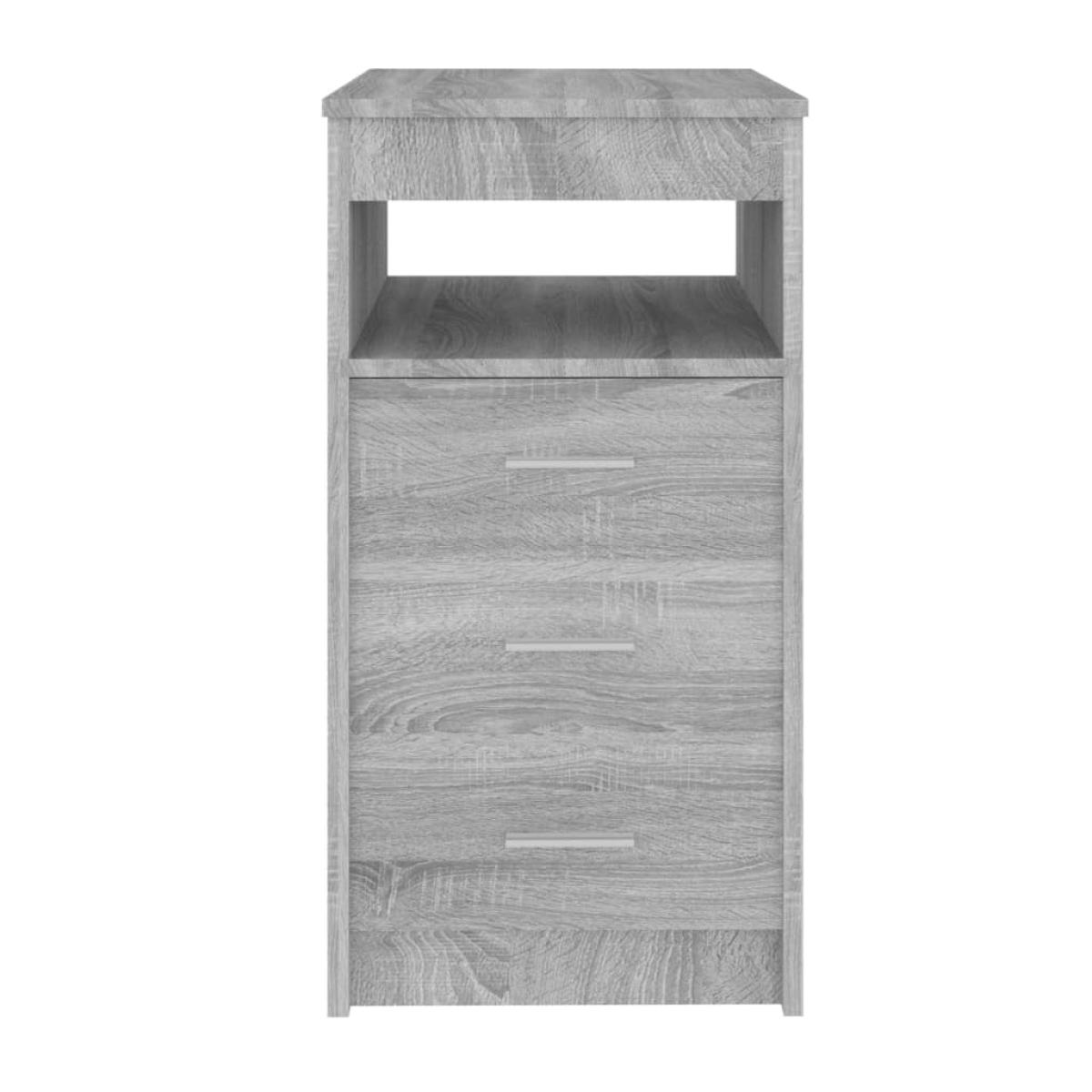 Cajonera de madera contrachapada gris Sonoma 40x50x76 cm