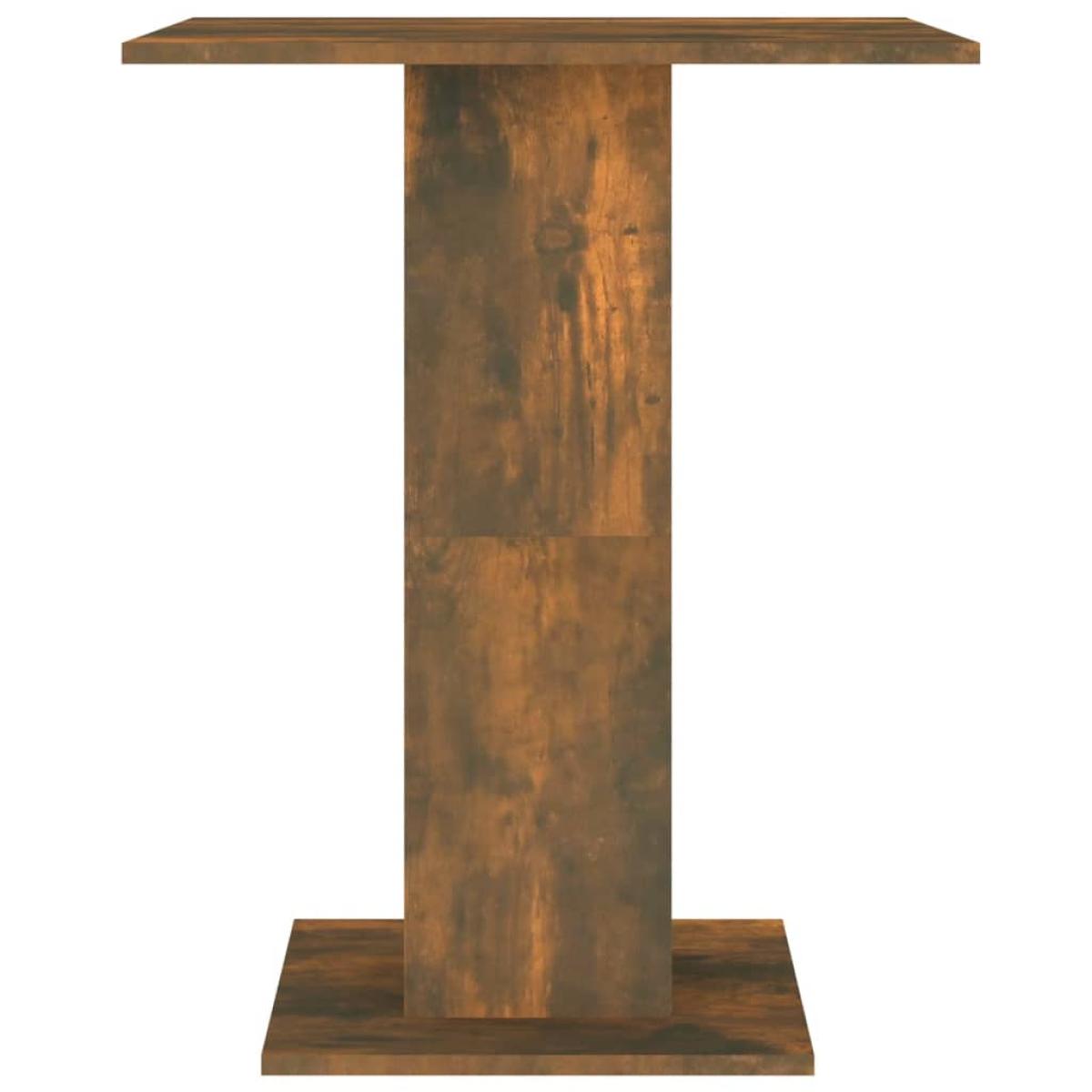 Mesa de bistró madera contrachapada roble ahumado 60x60x75 cm