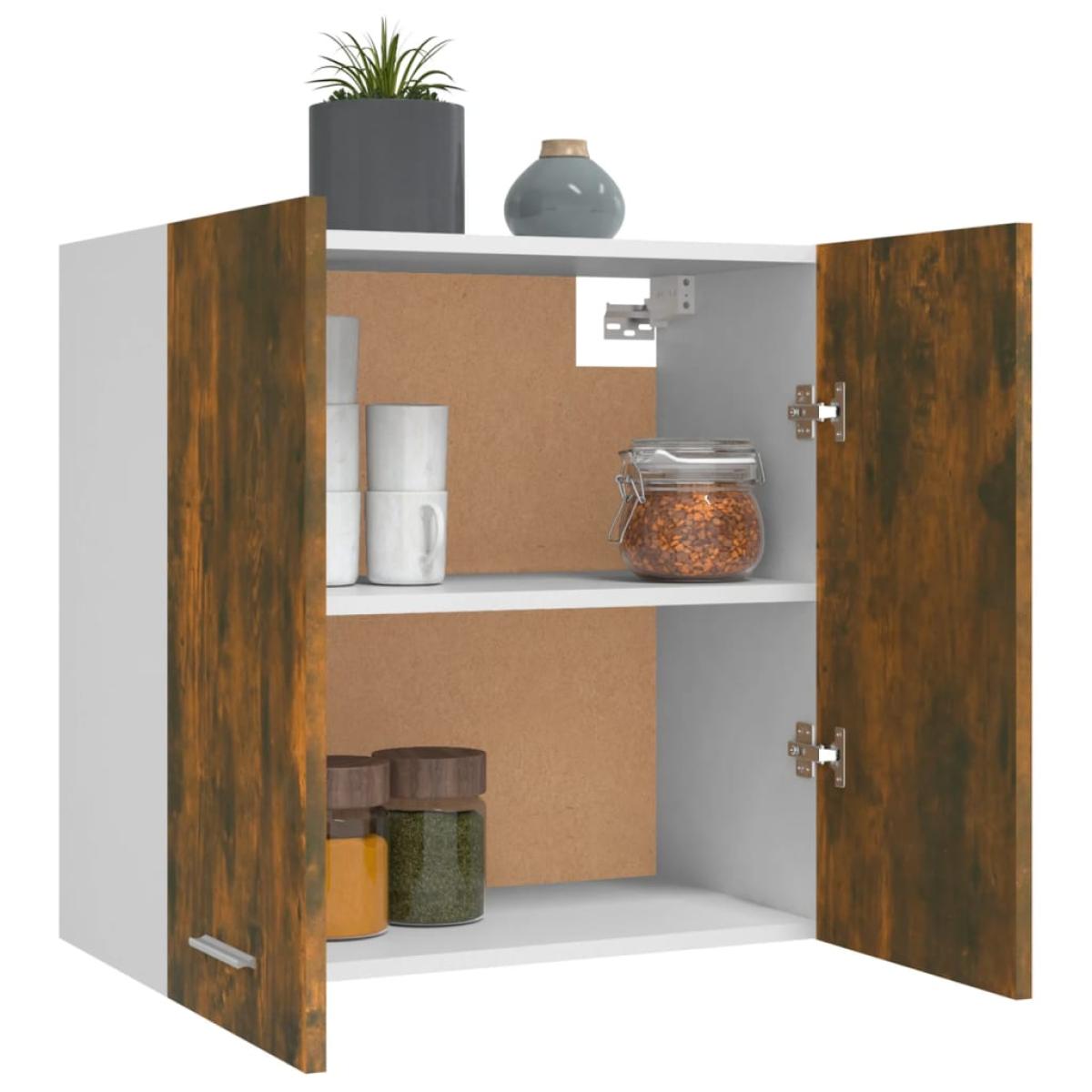 Armario colgante madera contrachapada roble ahumado 60x31x60 cm