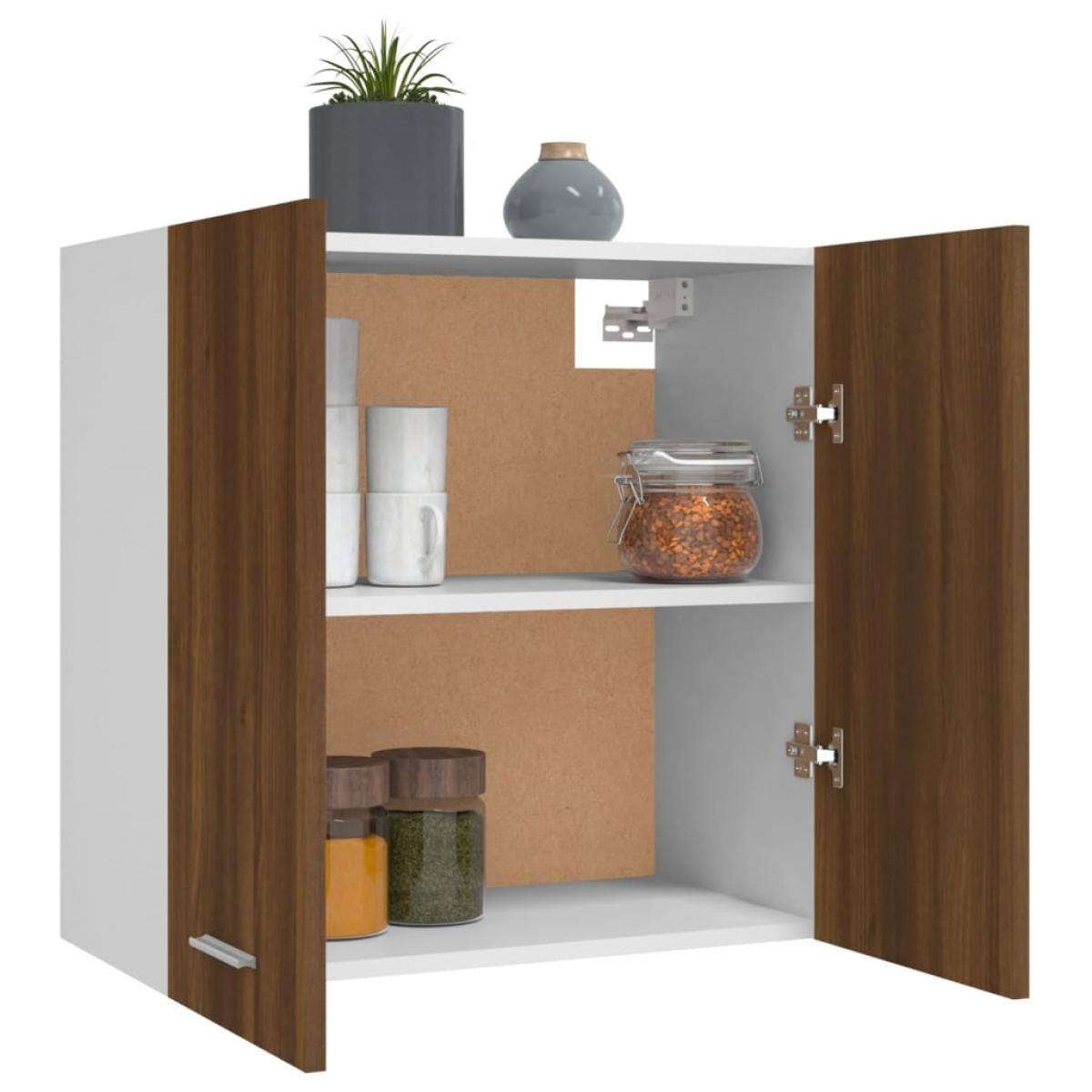 Armario colgante madera contrachapada roble marrón 60x31x60 cm