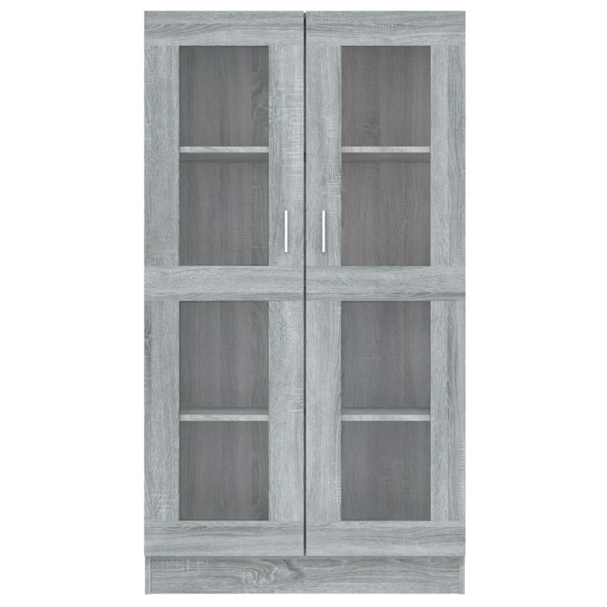 Vitrina madera contrachapada gris Sonoma 82,5x30,5x150 cm