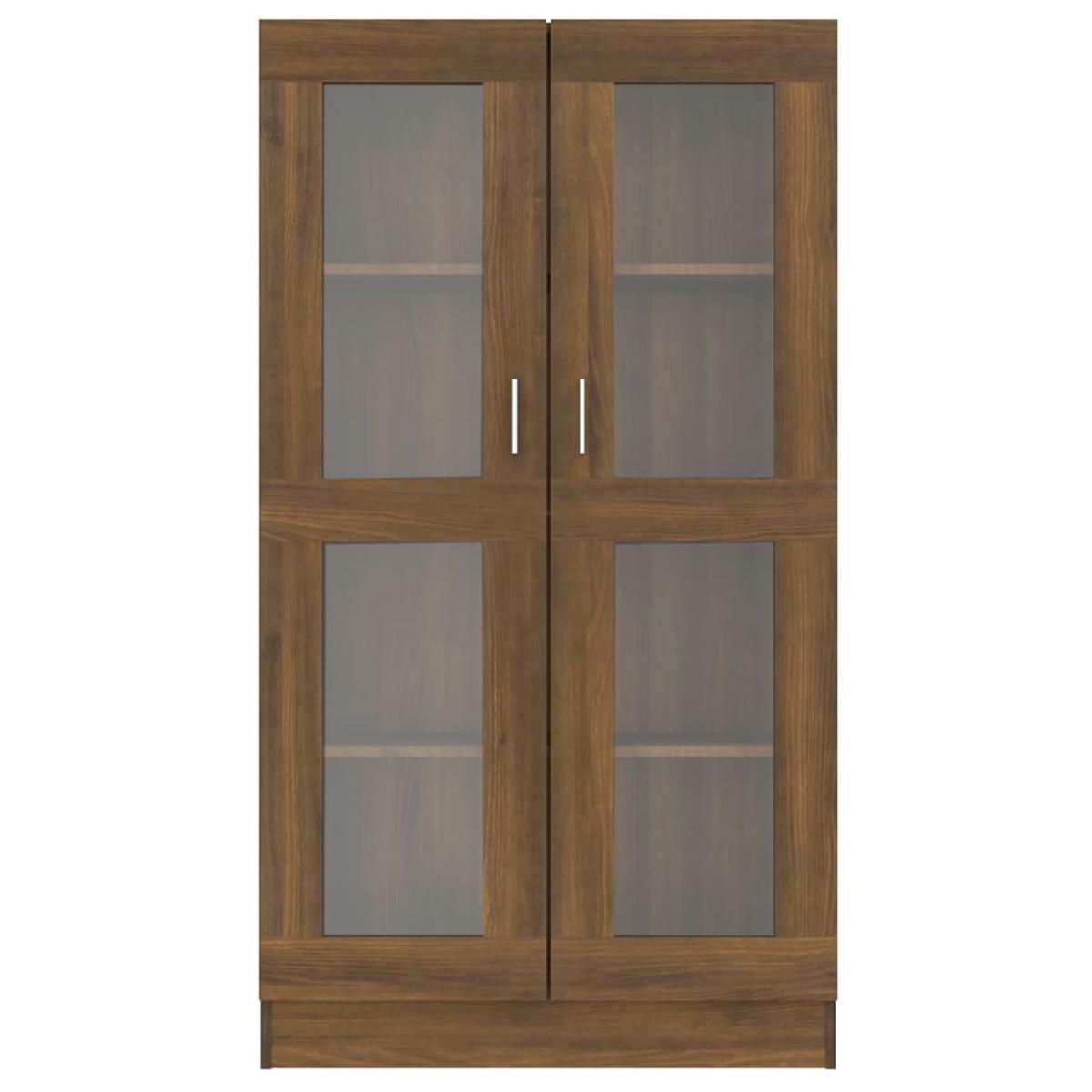 Vitrina madera contrachapada roble marrón 82,5x30,5x150 cm