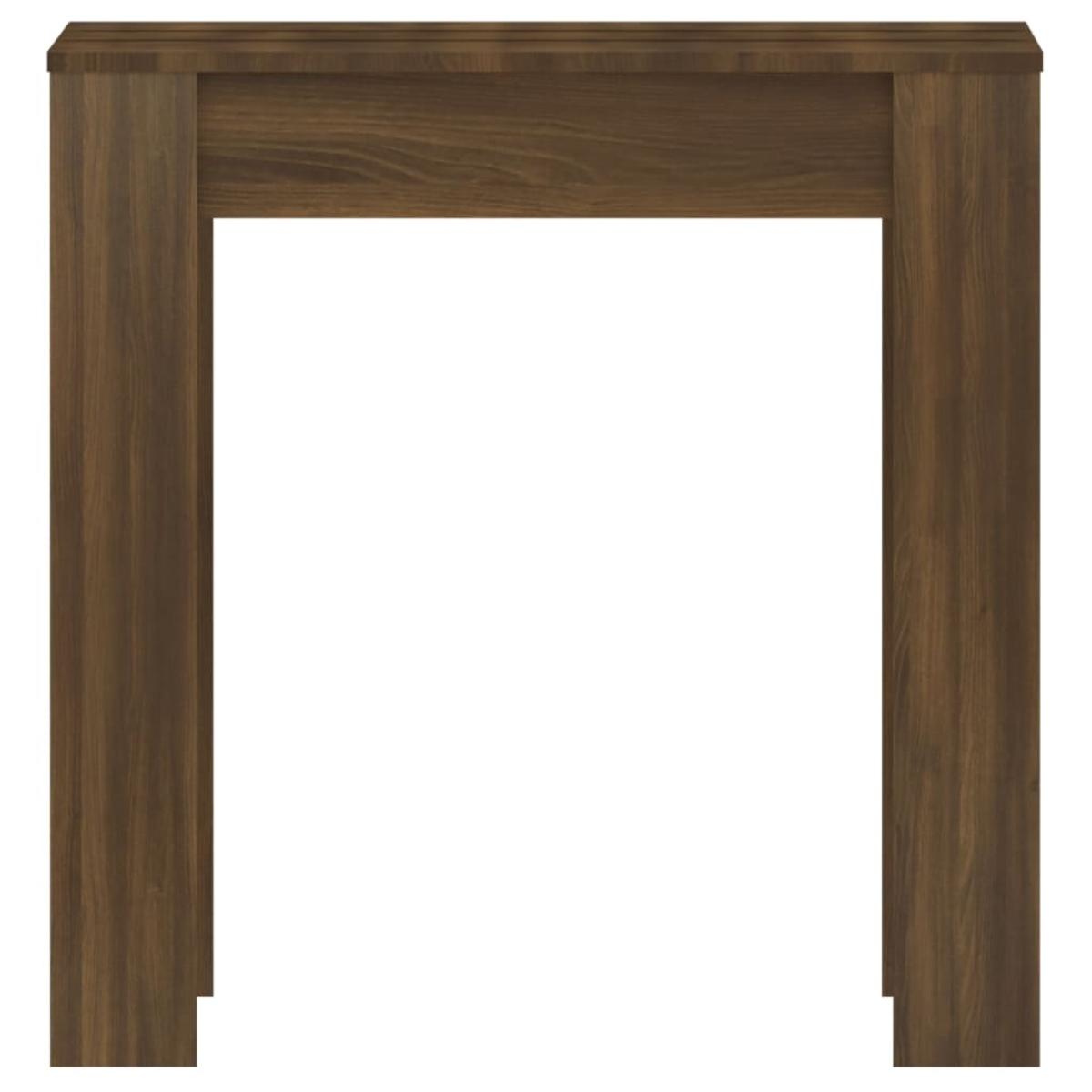 Mesa de comedor madera contrachapada roble marrón 60x60x75 cm