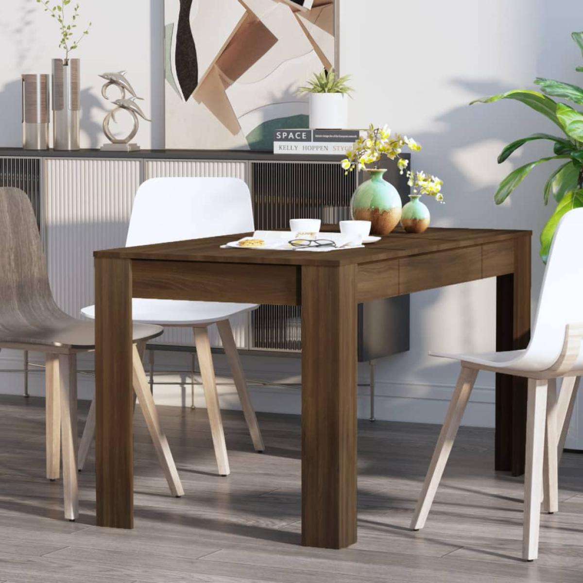 Mesa de comedor madera contrachapada roble marrón 60x60x75 cm