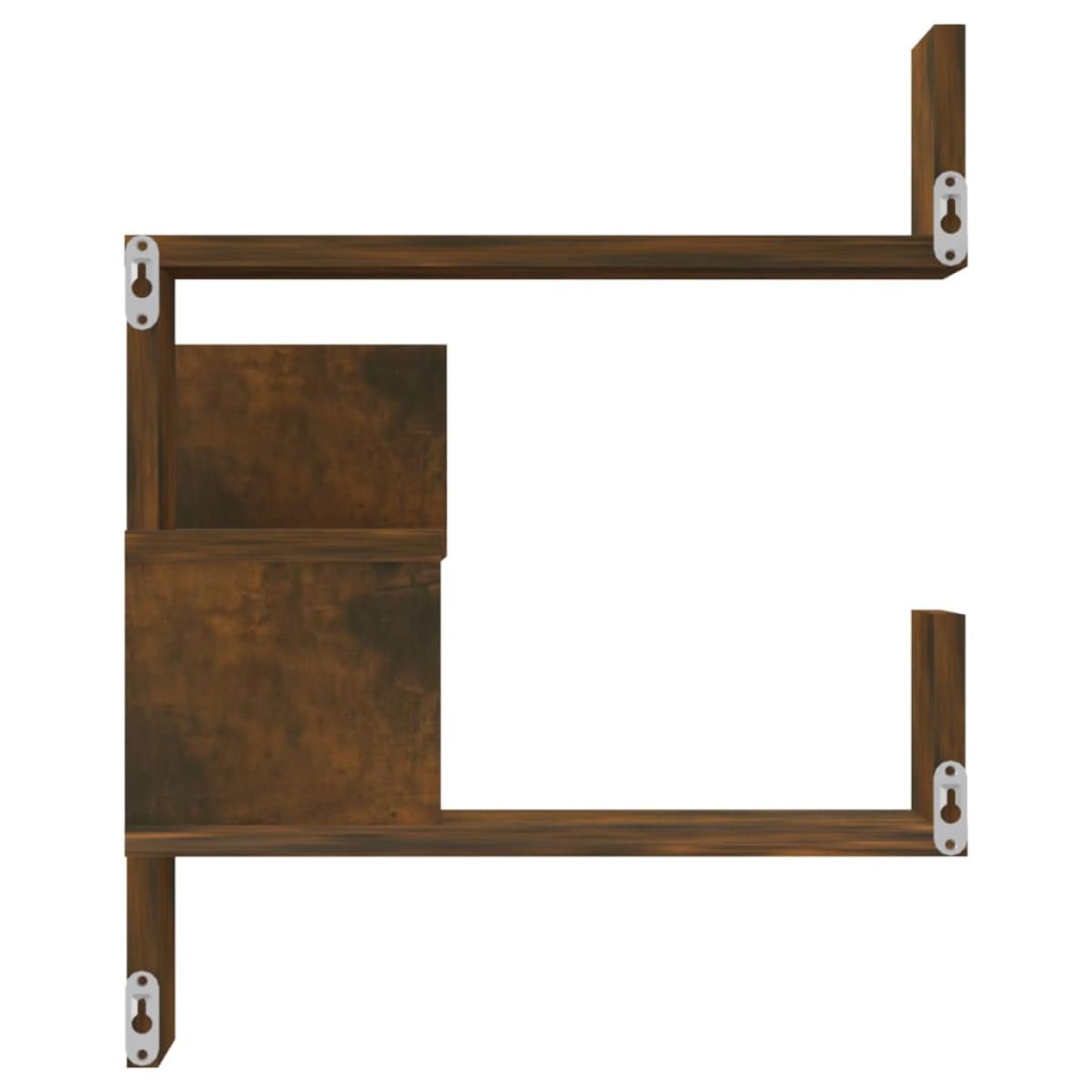 Estantería de esquina de pared roble ahumado 40x40x50 cm