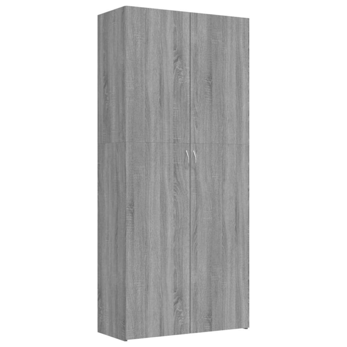 Mueble zapatero madera contrachapada gris Sonoma 80x35,5x180 cm