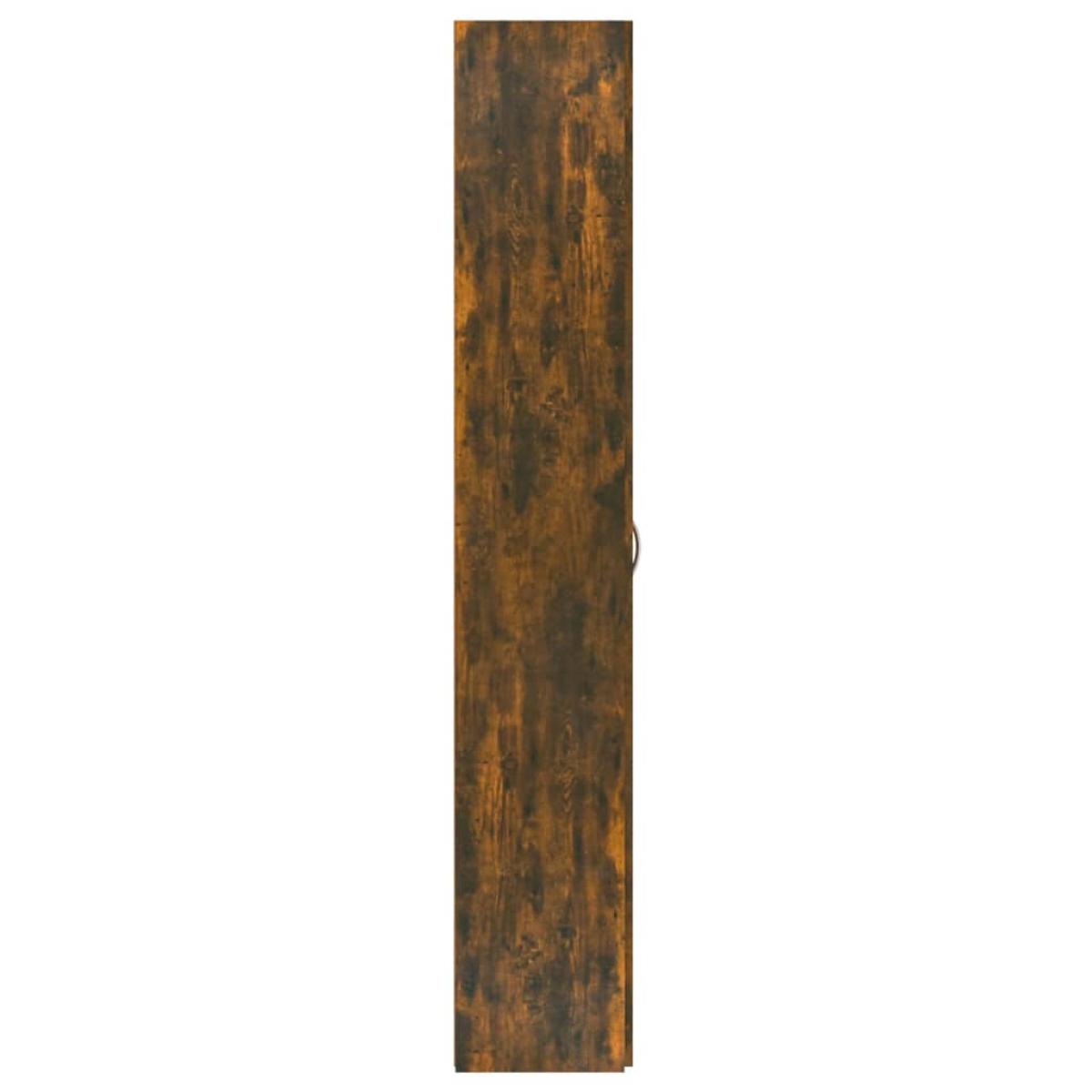 Armario de oficina contrachapado roble ahumado 60x32x190 cm