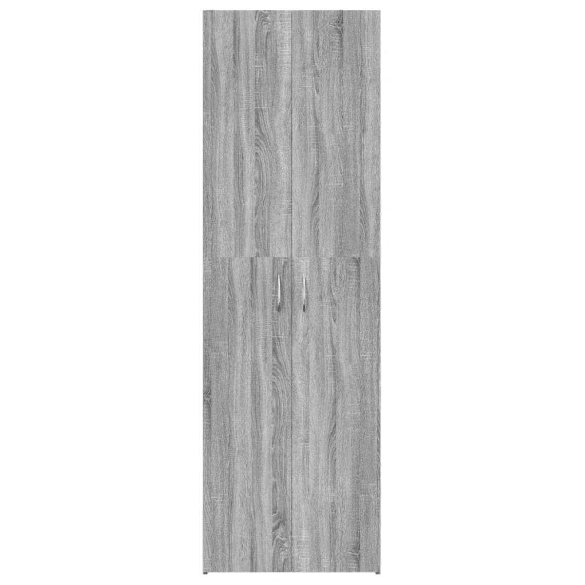 Armario de oficina madera contrachapada sonoma gris 60x32x190cm
