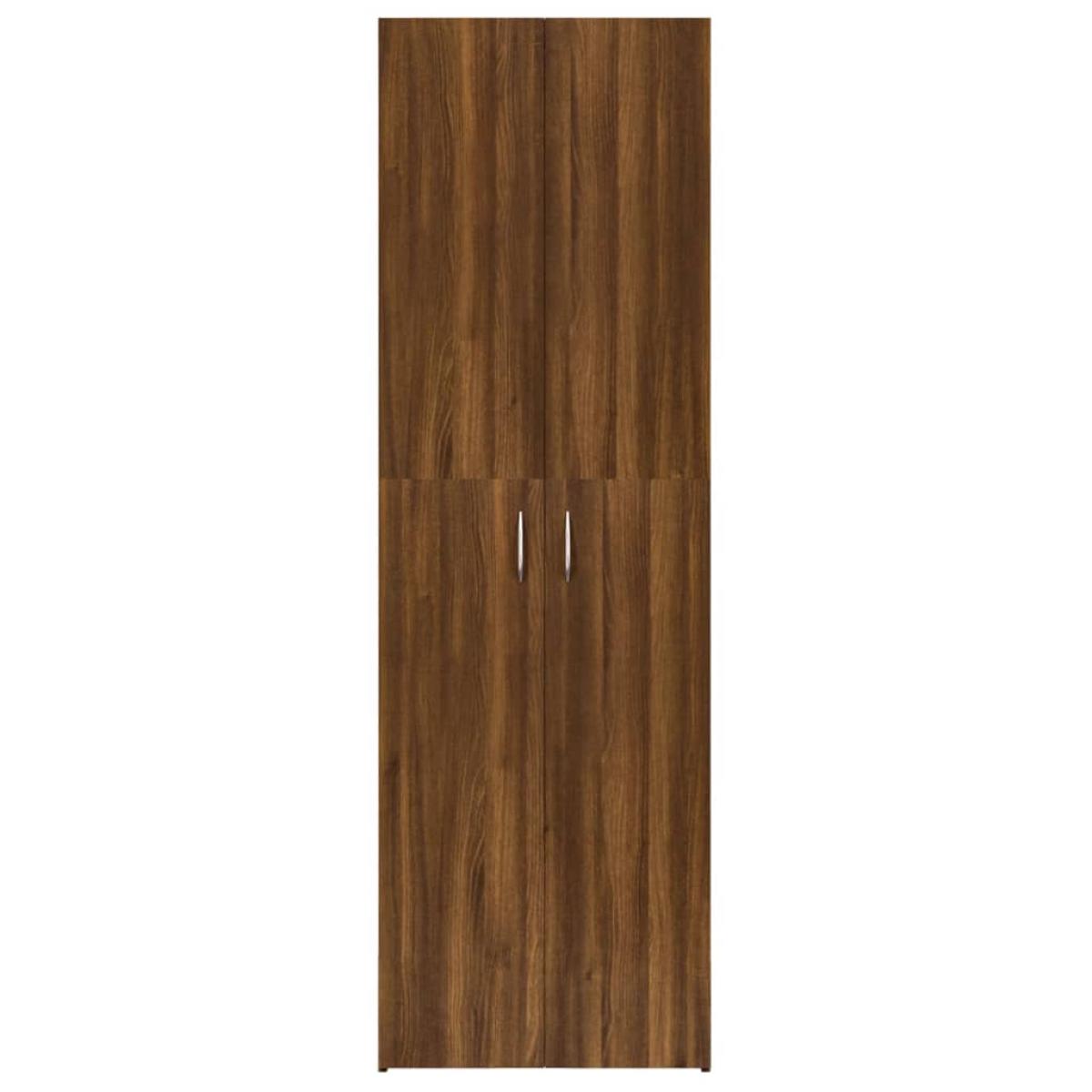 Armario de oficina contrachapado roble marrón 60x32x190 cm