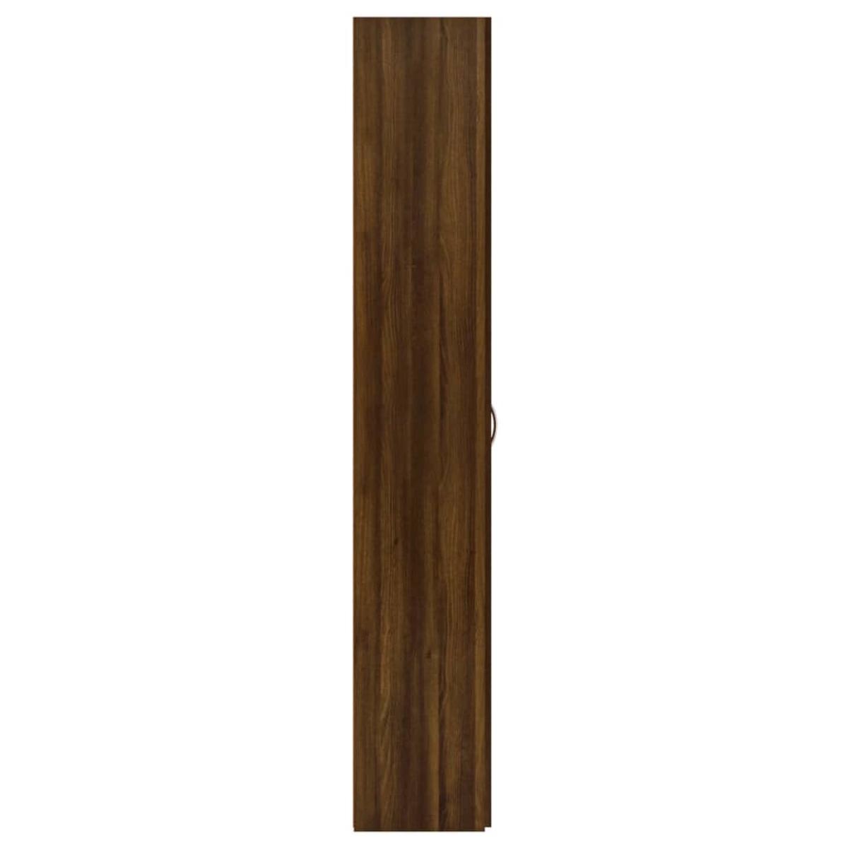 Armario de oficina contrachapado roble marrón 60x32x190 cm