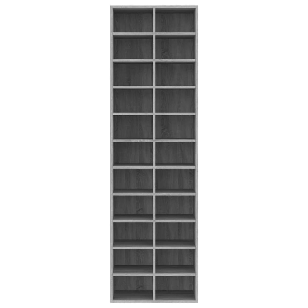 Zapatero de madera contrachapada gris Sonoma 54x34x183 cm