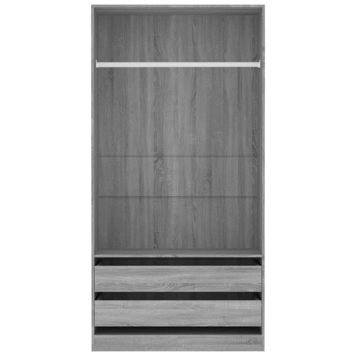 Armario de madera contrachapada gris Sonoma 100x50x200 cm