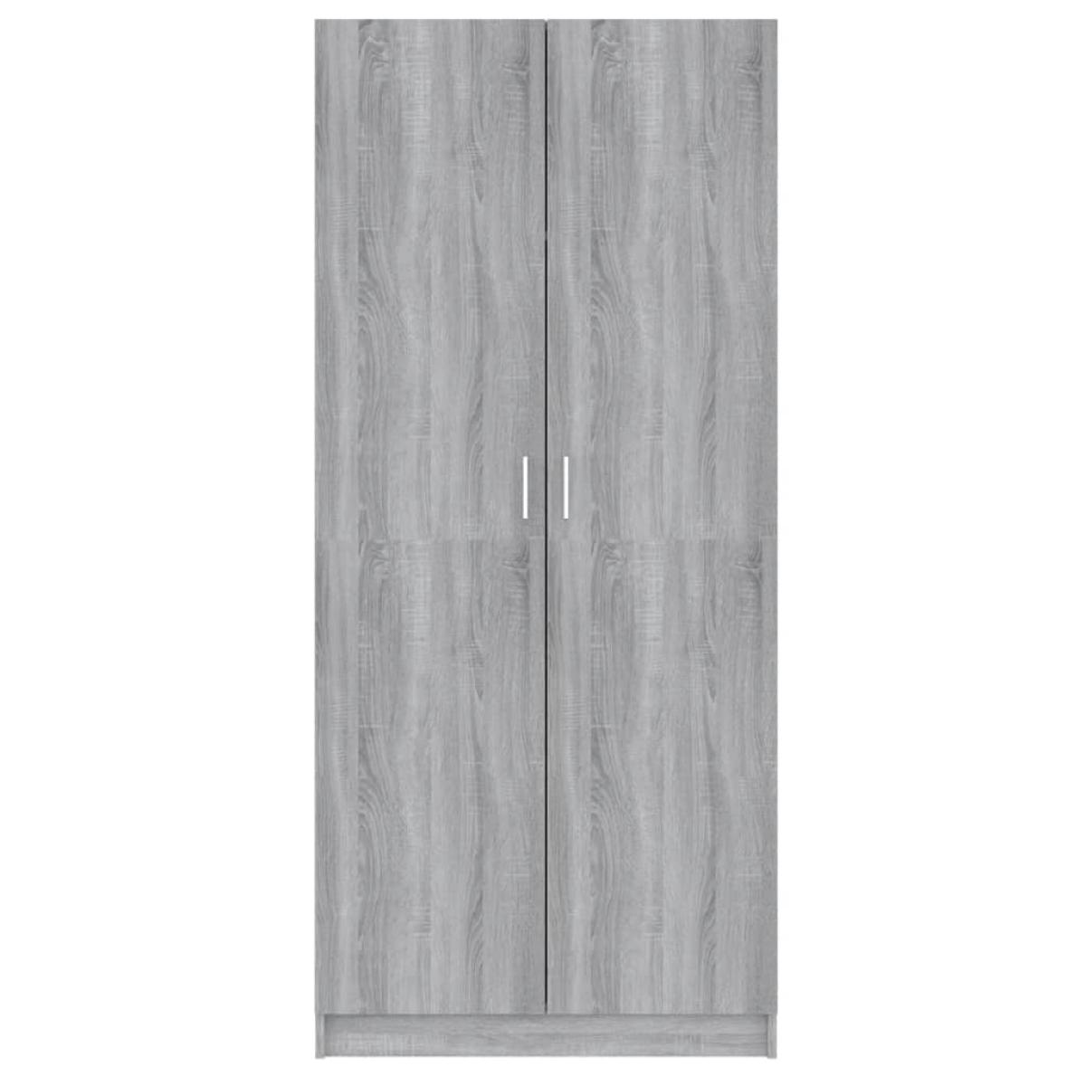 Armario madera contrachapada gris Sonoma 80x52x180 cm