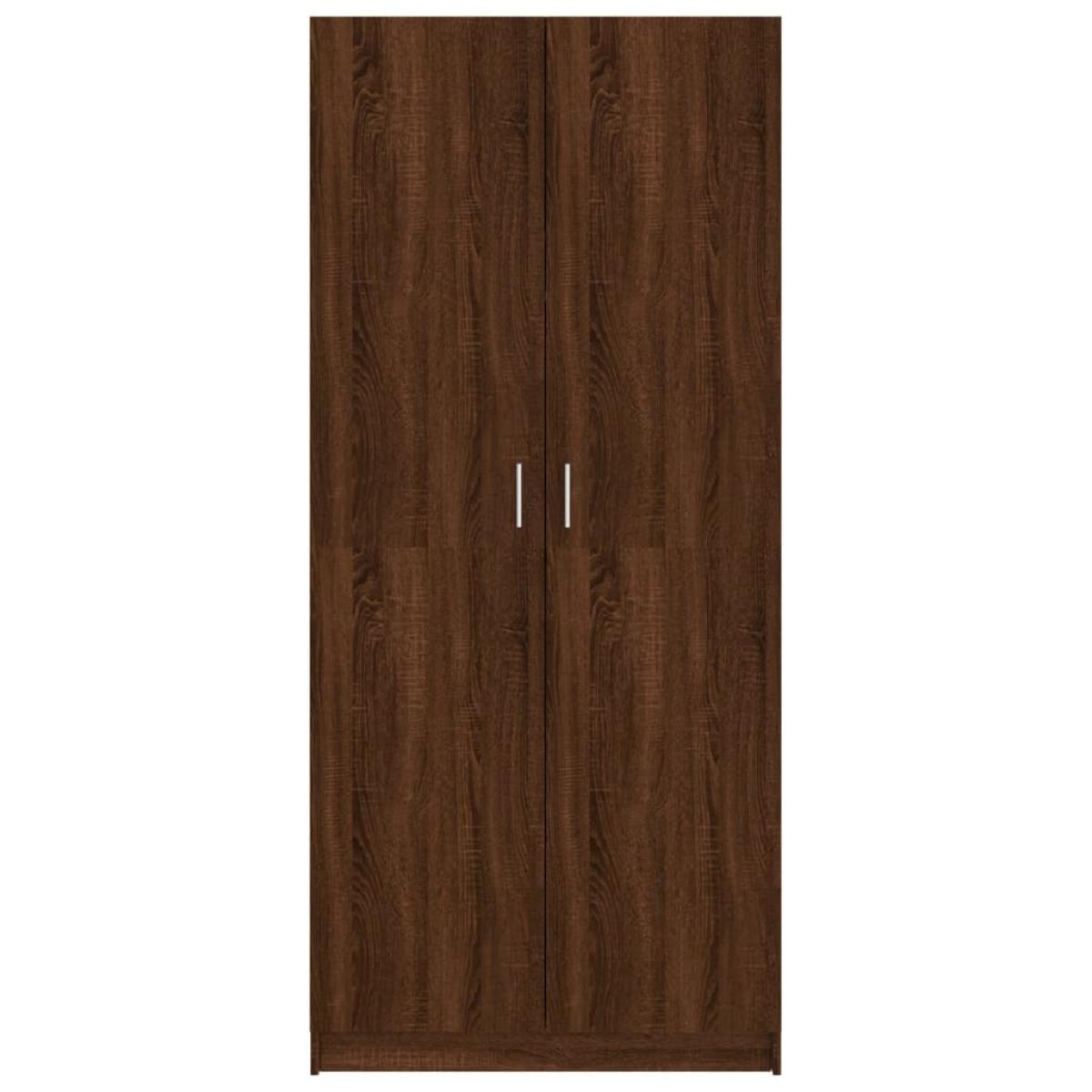 Armario madera contrachapada color roble marrón 80x52x180 cm