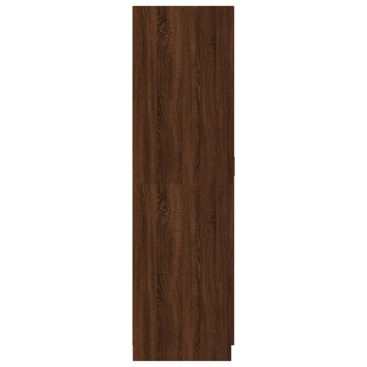 Armario madera contrachapada color roble marrón 80x52x180 cm