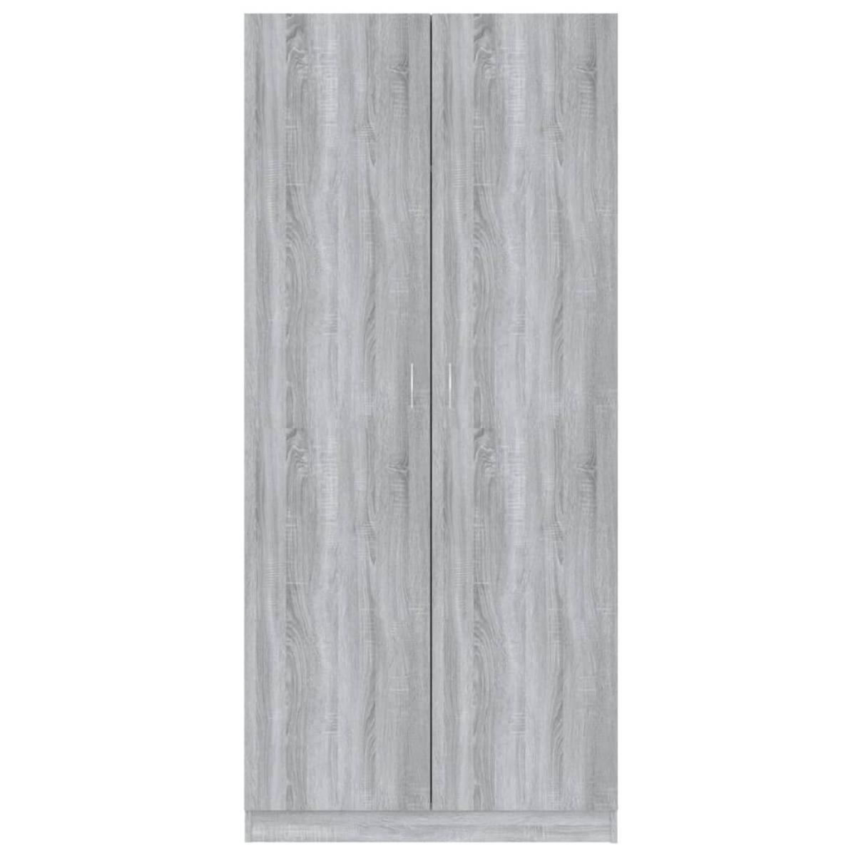 Armario madera contrachapada gris Sonoma 90x52x200 cm