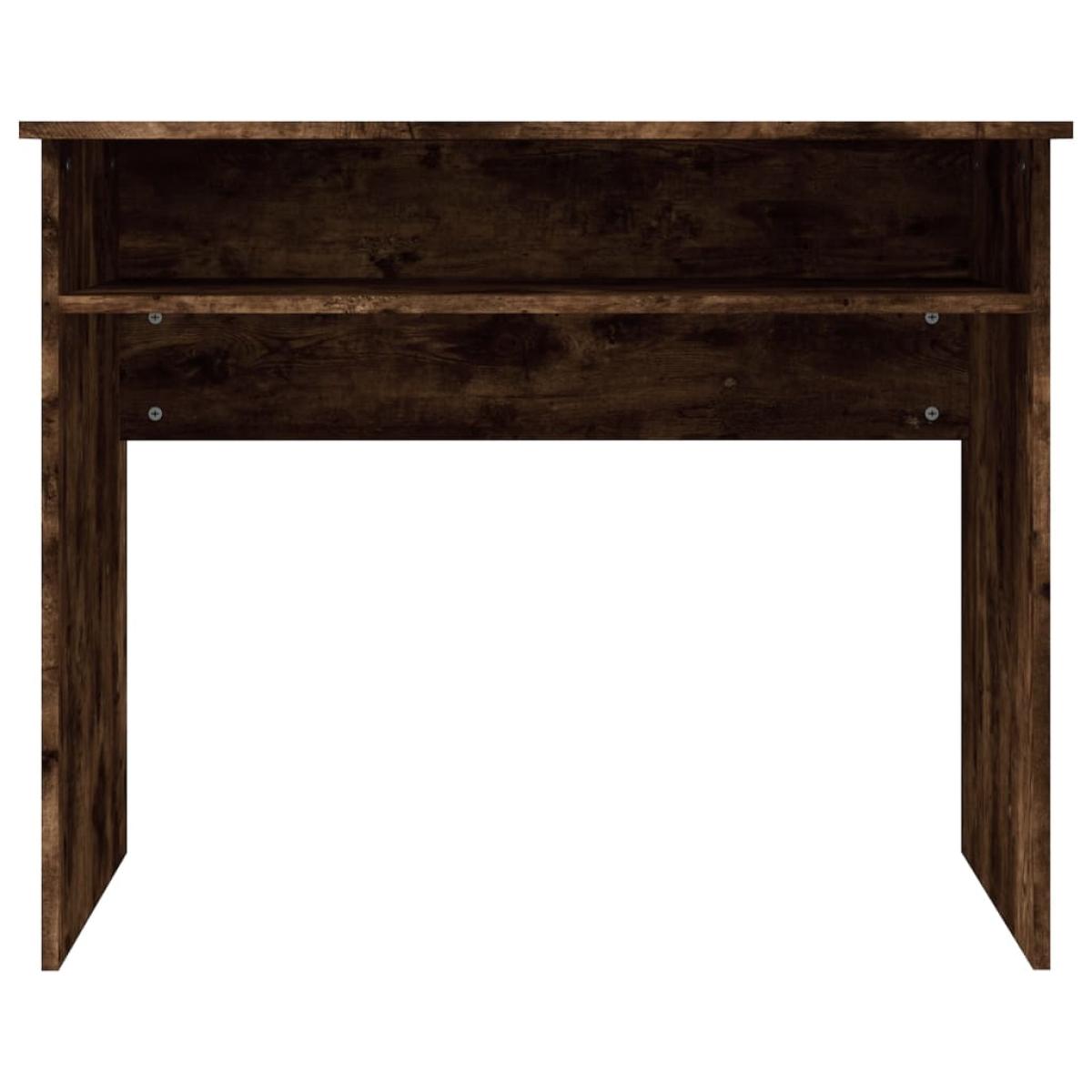 Escritorio madera contrachapada color roble ahumado 90x50x74 cm