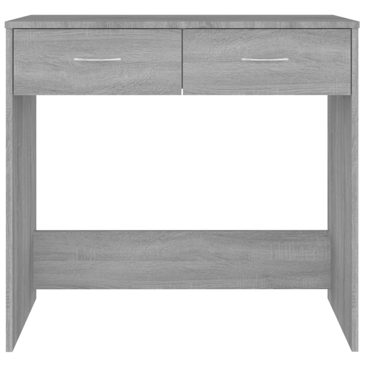 Escritorio de madera contrachapada gris Sonoma 80x40x75 cm
