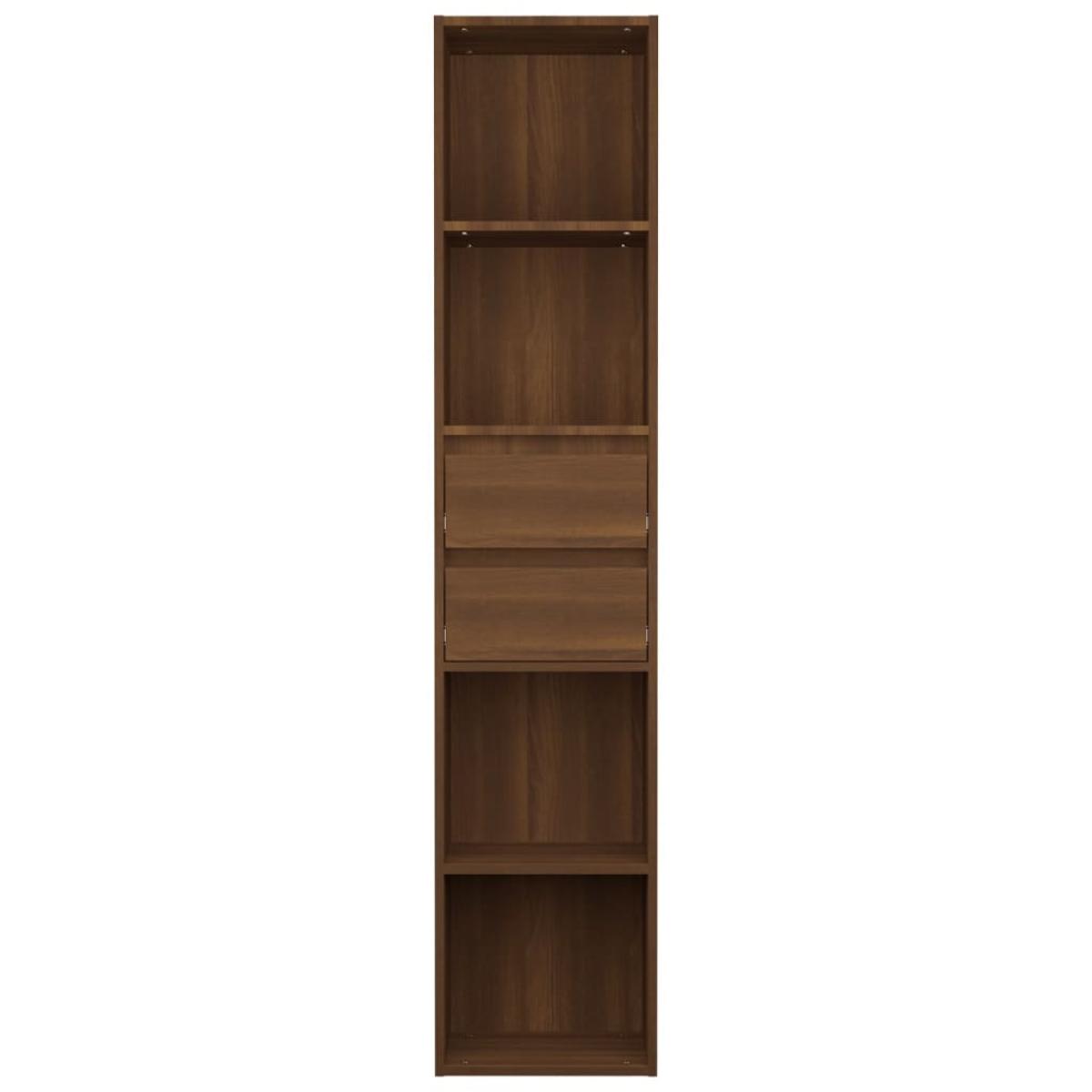 Estantería de madera contrachapada roble marrón 36x30x171 cm