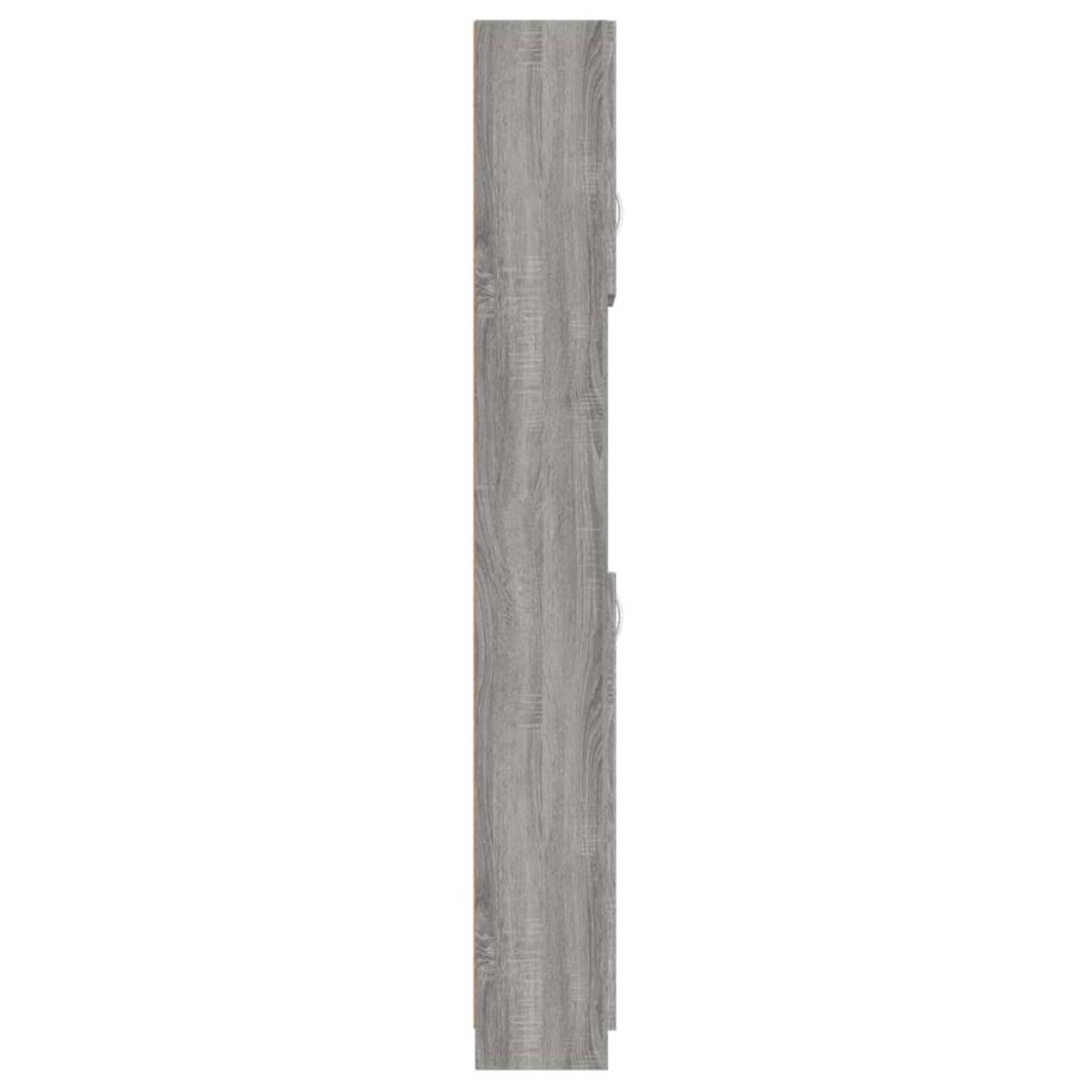 Armario de baño madera contrachapada gris Sonoma 32x25,5x190 cm