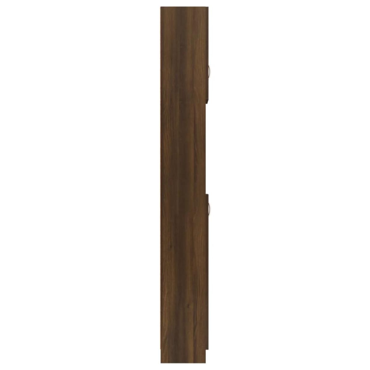 Armario baño madera contrachapada roble marrón 32x25,5x190 cm