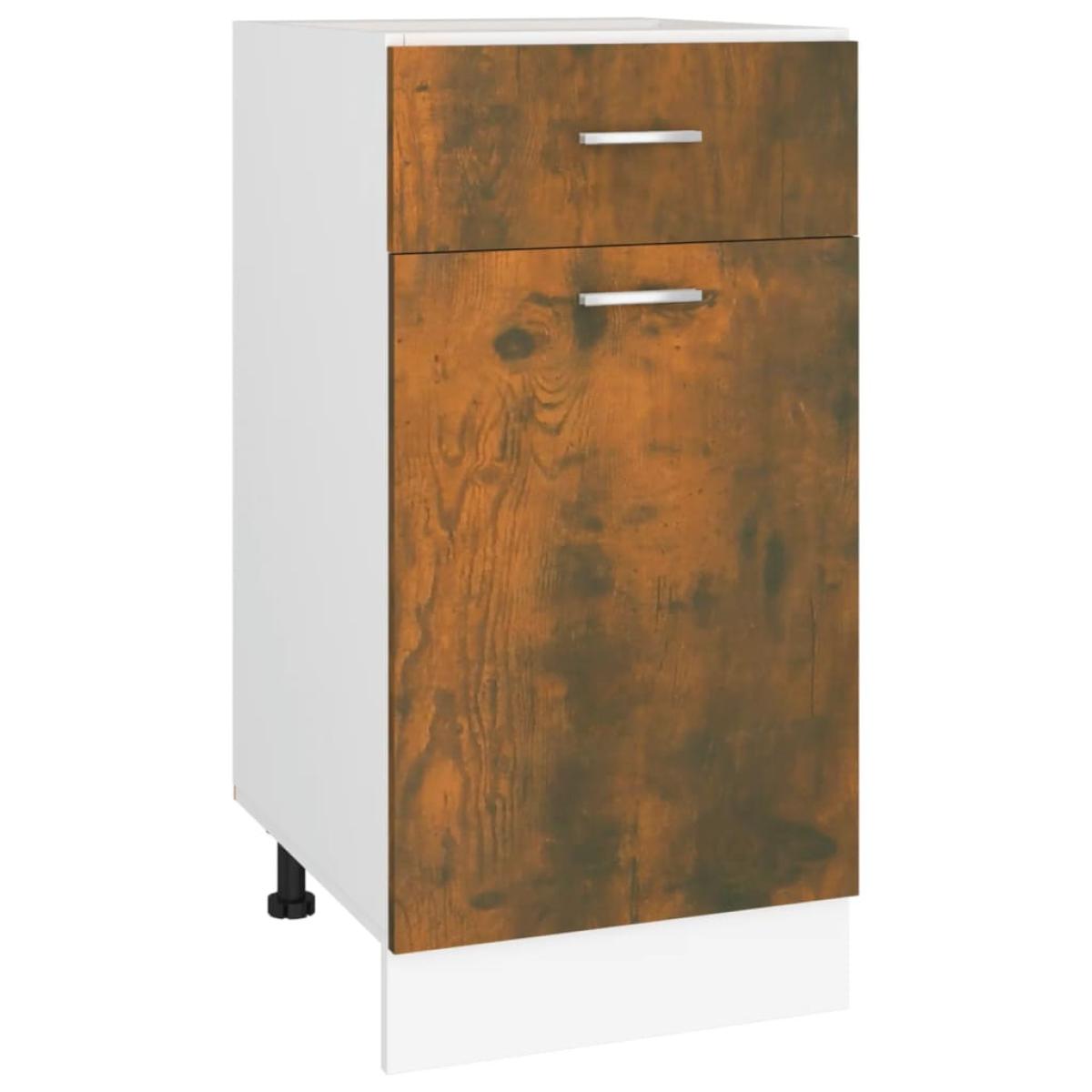 Armario bajo de cocina contrachapado roble ahumado 40x46x81,5cm