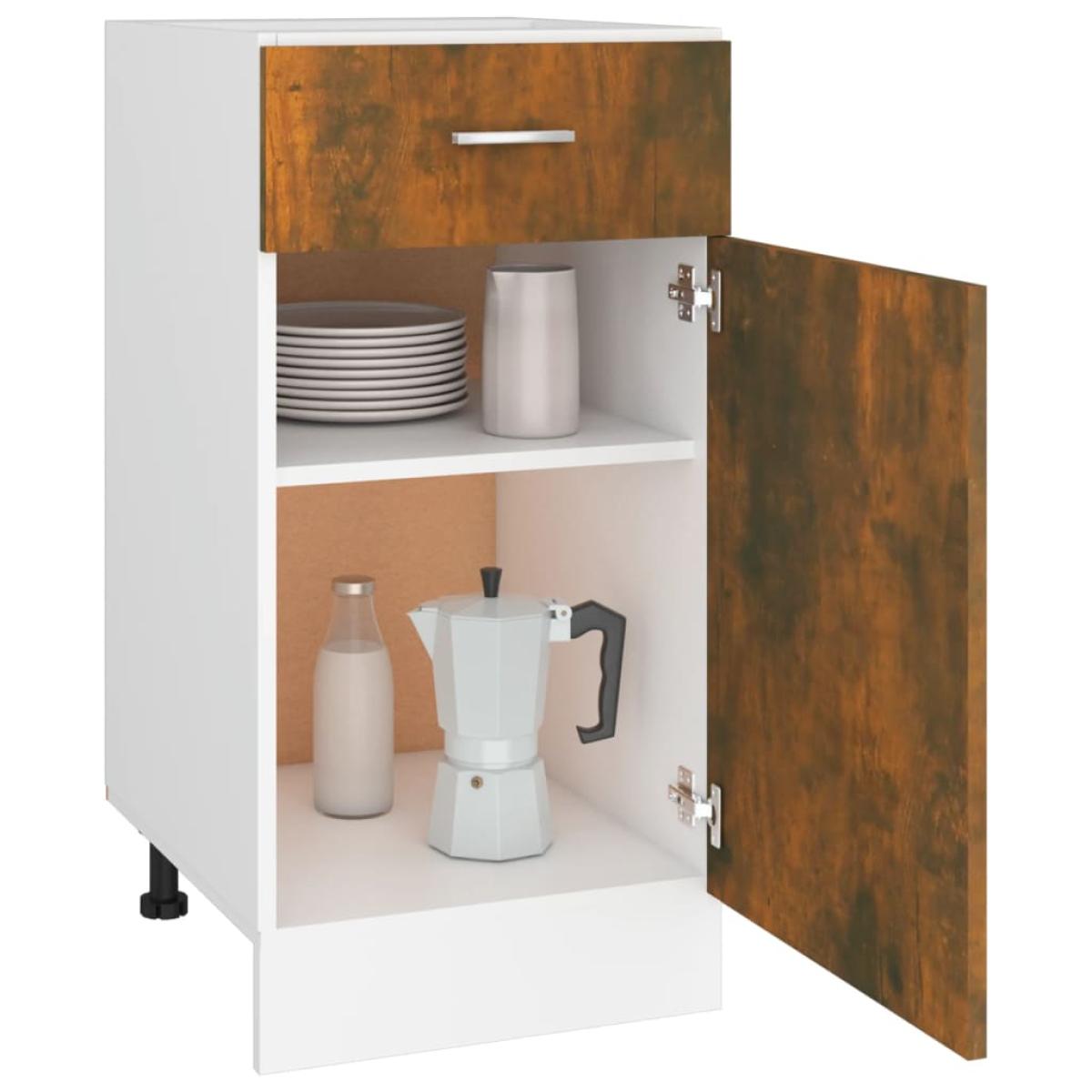 Armario bajo de cocina contrachapado roble ahumado 40x46x81,5cm
