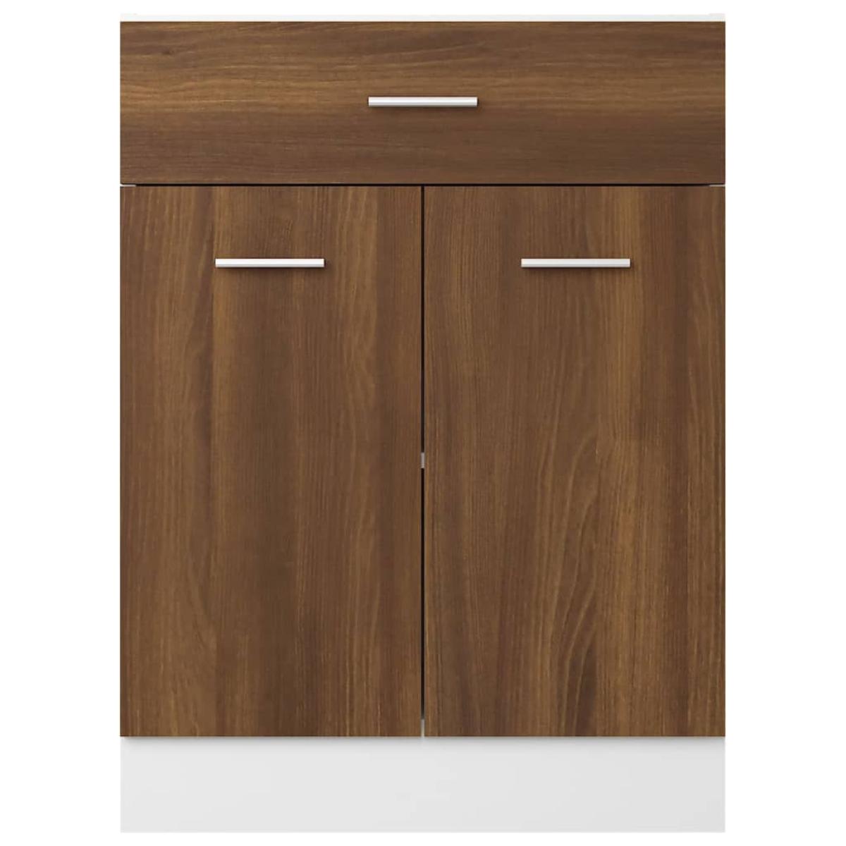 Armario inferior cocina contrachapado marrón roble 60x46x81,5cm
