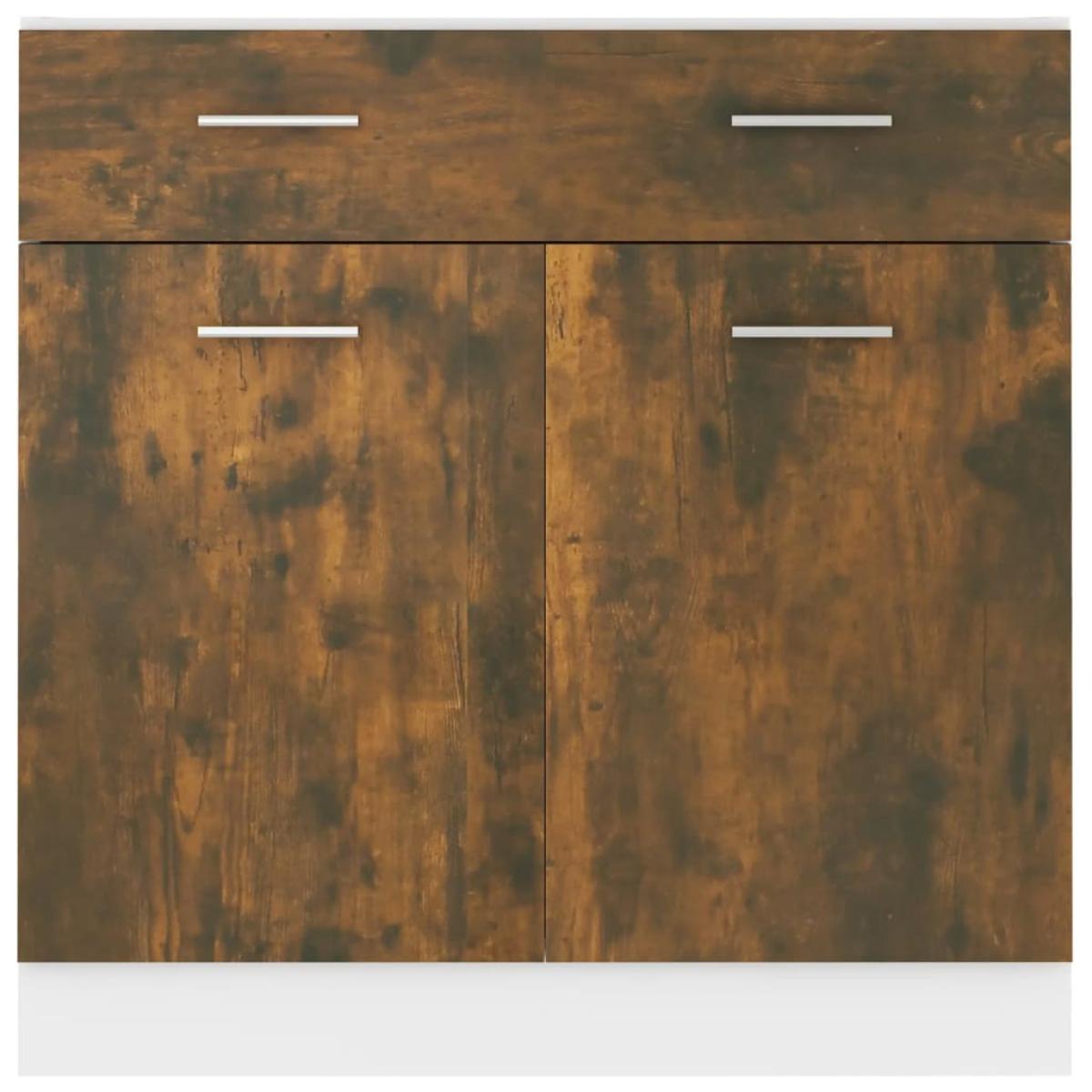Armario inferior contrachapado roble ahumado 80x46x81,5cm