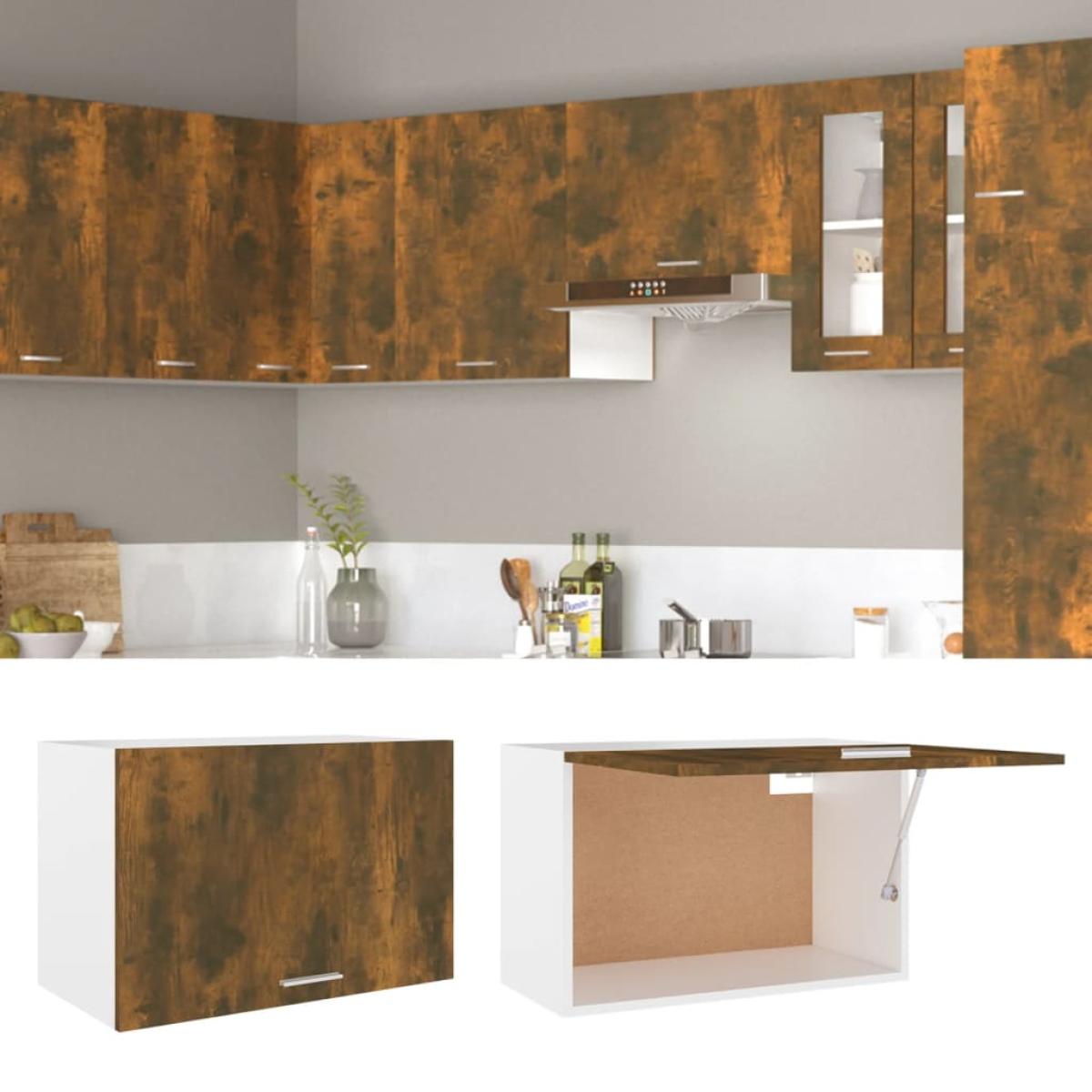 Armario colgante madera contrachapada roble ahumado 60x31x40 cm