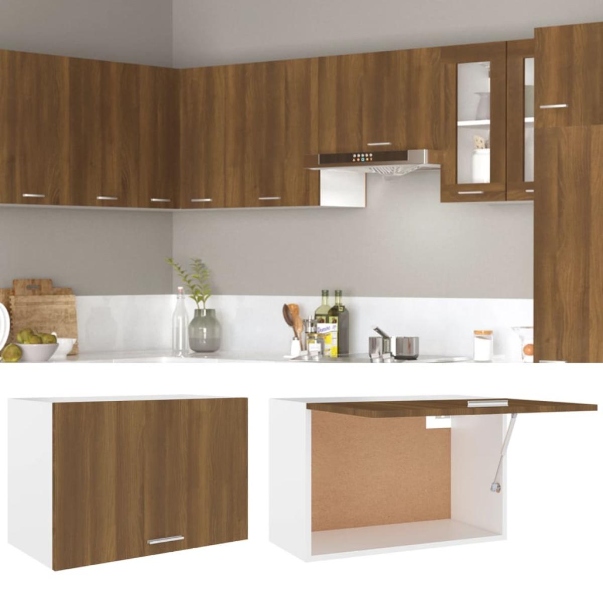 Armario colgante madera contrachapada roble marrón 60x31x40 cm