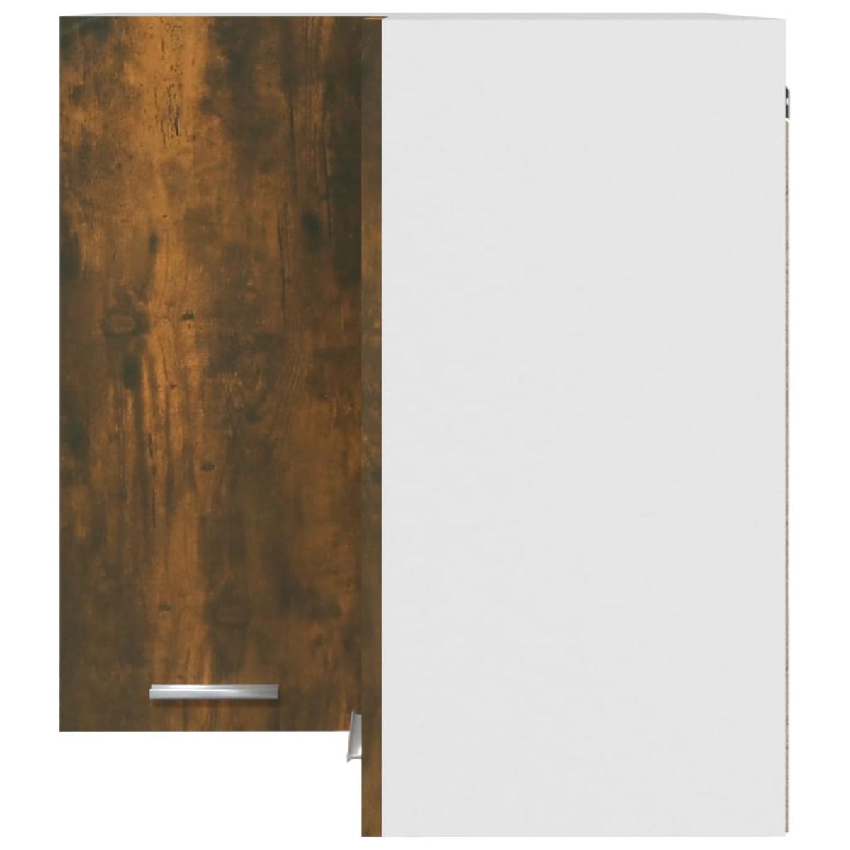 Armario colgante esquina contrachapada roble ahumado 57x57x60cm