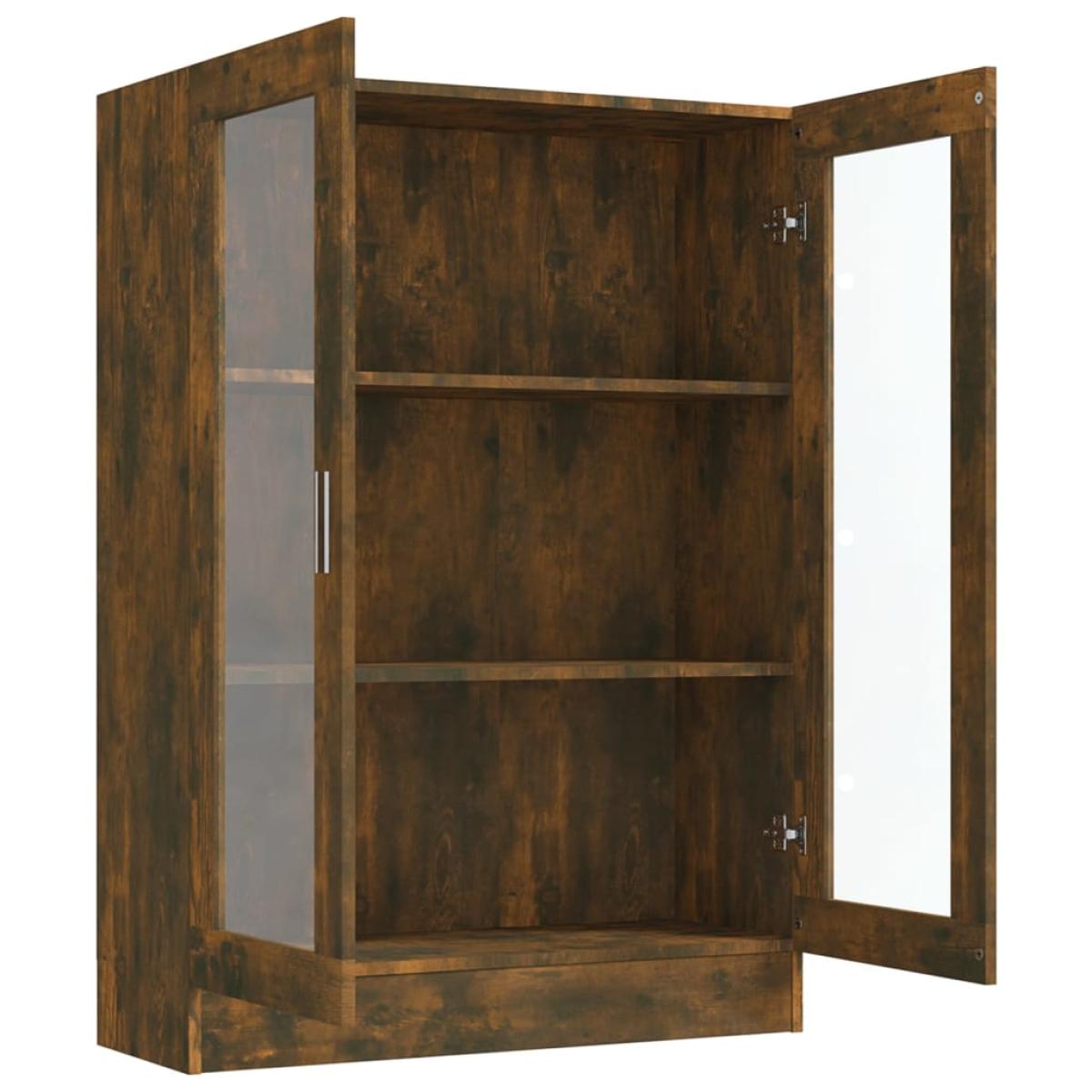 Vitrina madera contrachapada roble ahumado 82,5x30,5x115 cm