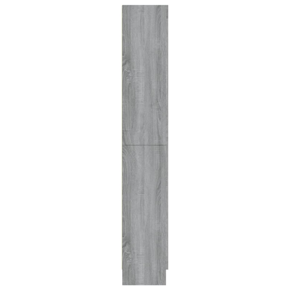 Vitrina de madera contrachapada gris sonoma 82,5x30,5x185,5 cm