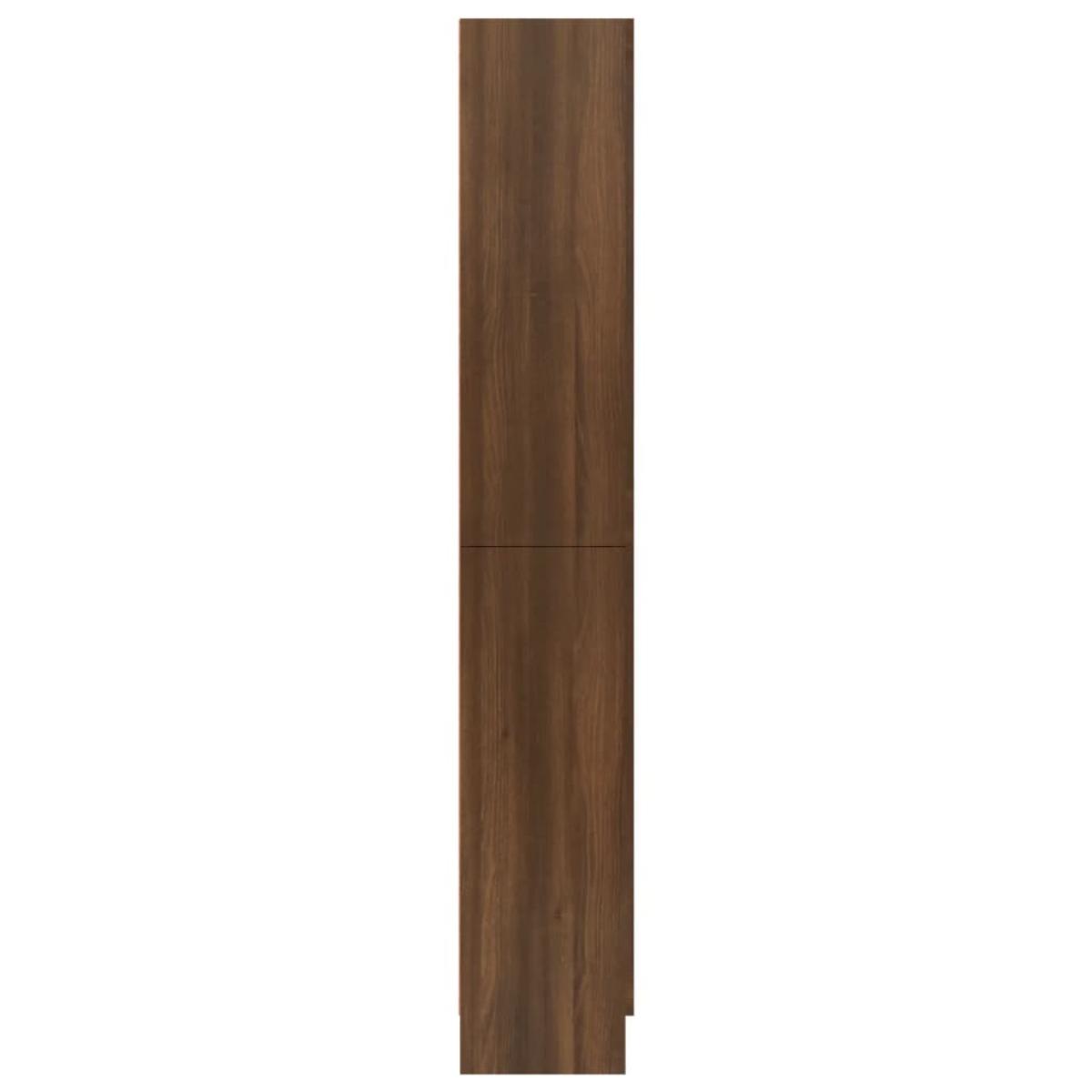 Vitrina madera contrachapada roble marrón 82,5x30,5x185,5 cm